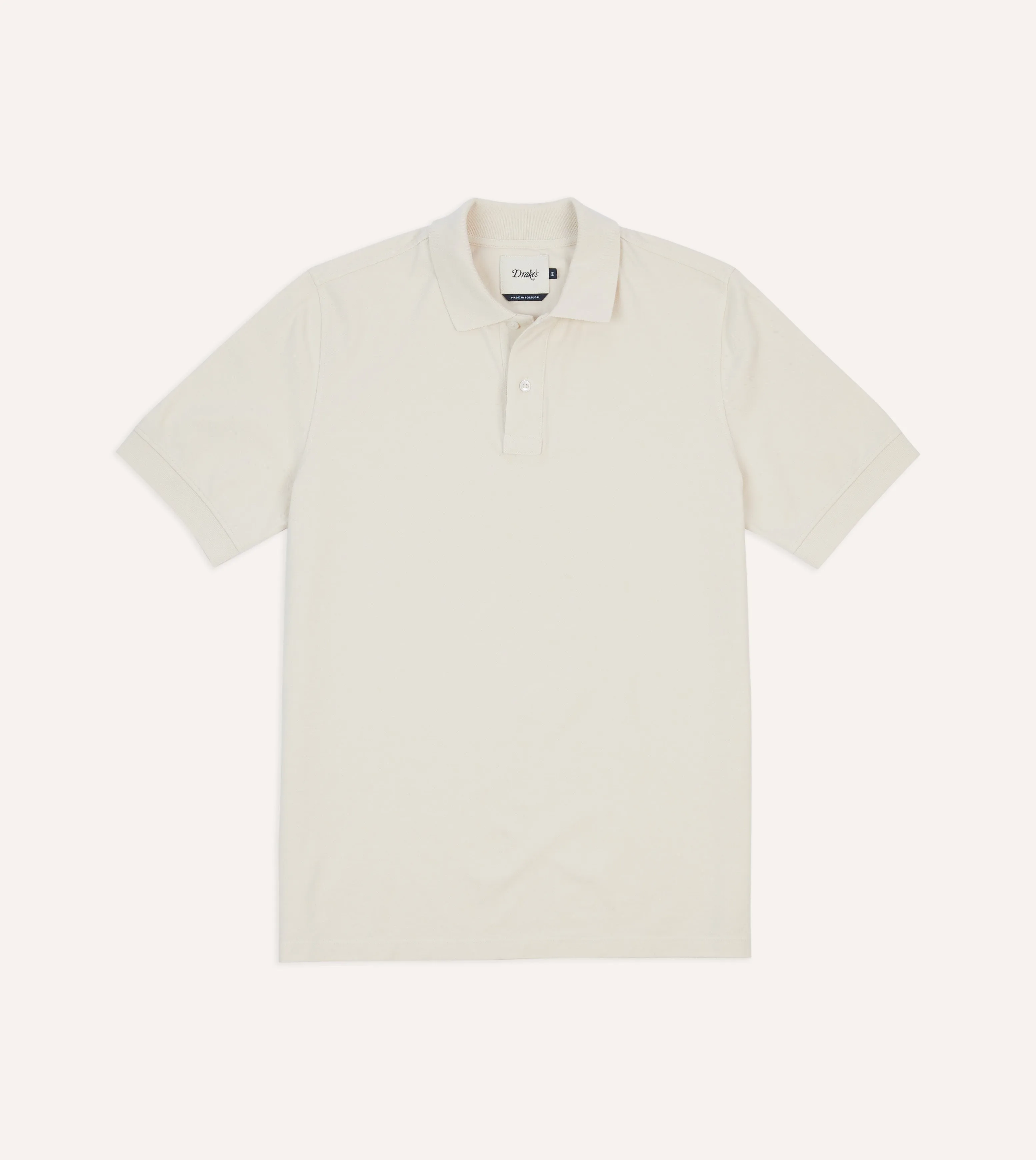 Ecru Piqué Cotton Polo Shirt sold by Drake's London