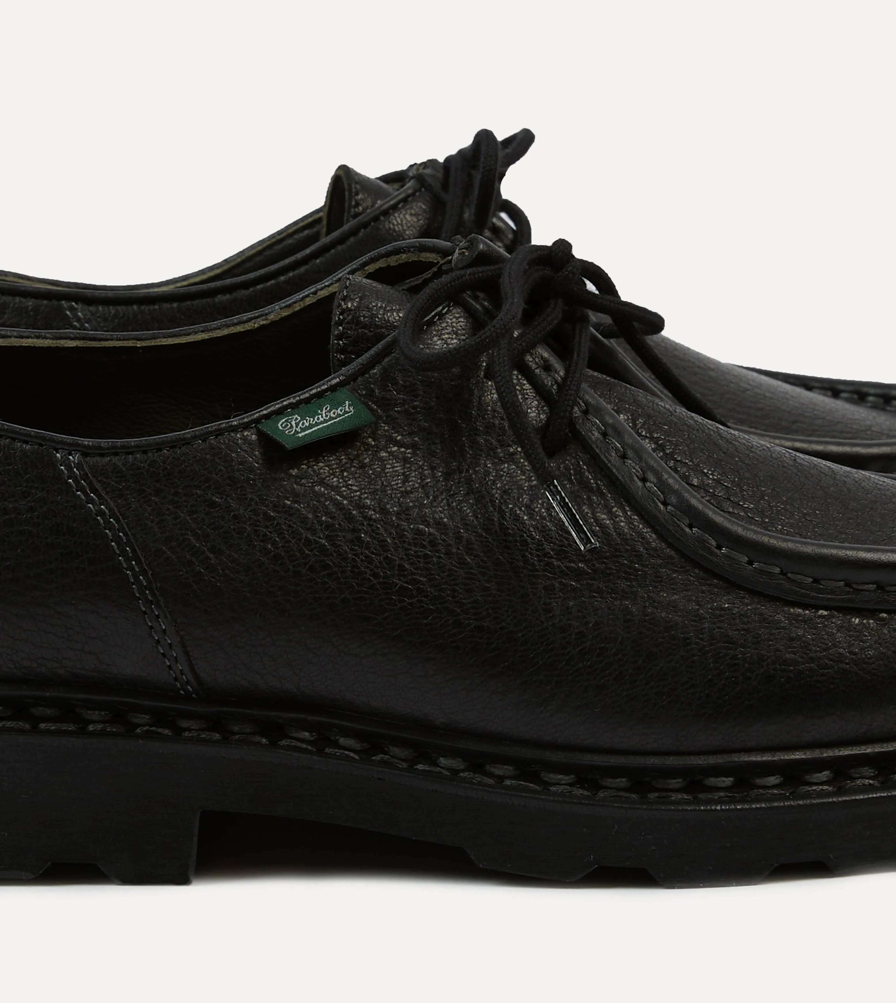 Paraboot Michael Black Deer Leather Derby Shoe sold by Drake's London product image thumbnail 3
