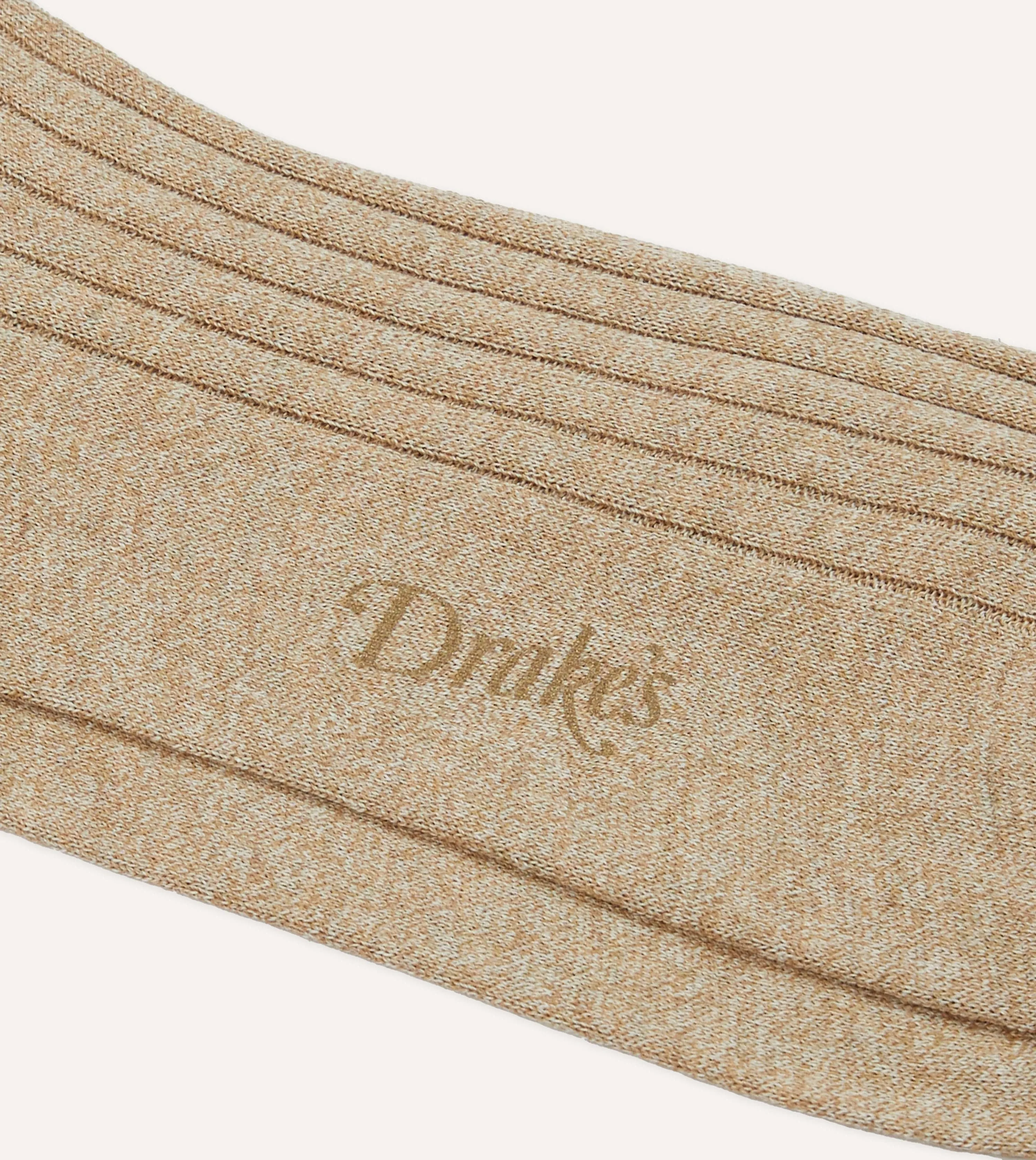 Oatmeal Cotton Mid-Calf Socks sold by Drake's London product image thumbnail 2