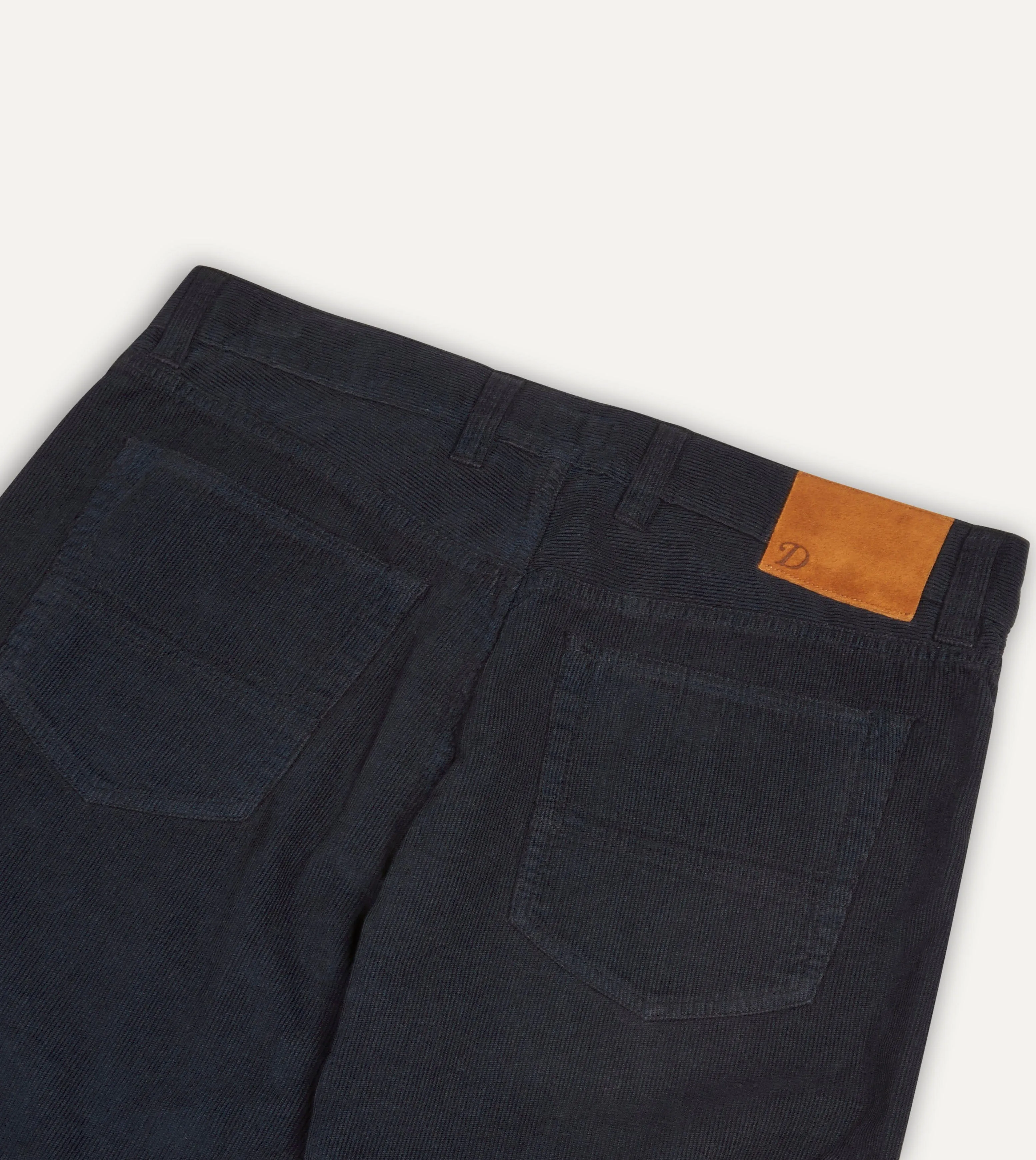 Navy Japanese Selvedge Needlecord Five-Pocket Trousers sold by Drake's London product image thumbnail 5