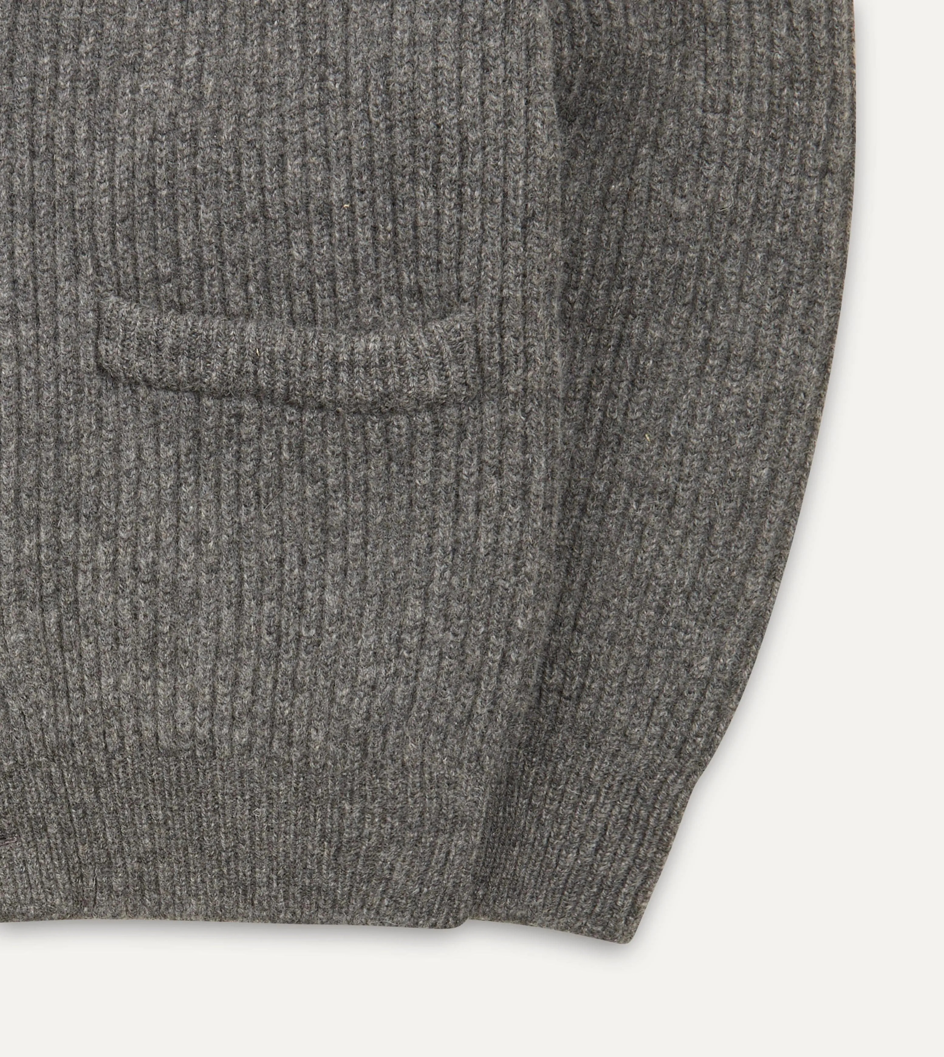 Grey Lambswool Shawl Collar Cardigan sold by Drake's London product image thumbnail 5