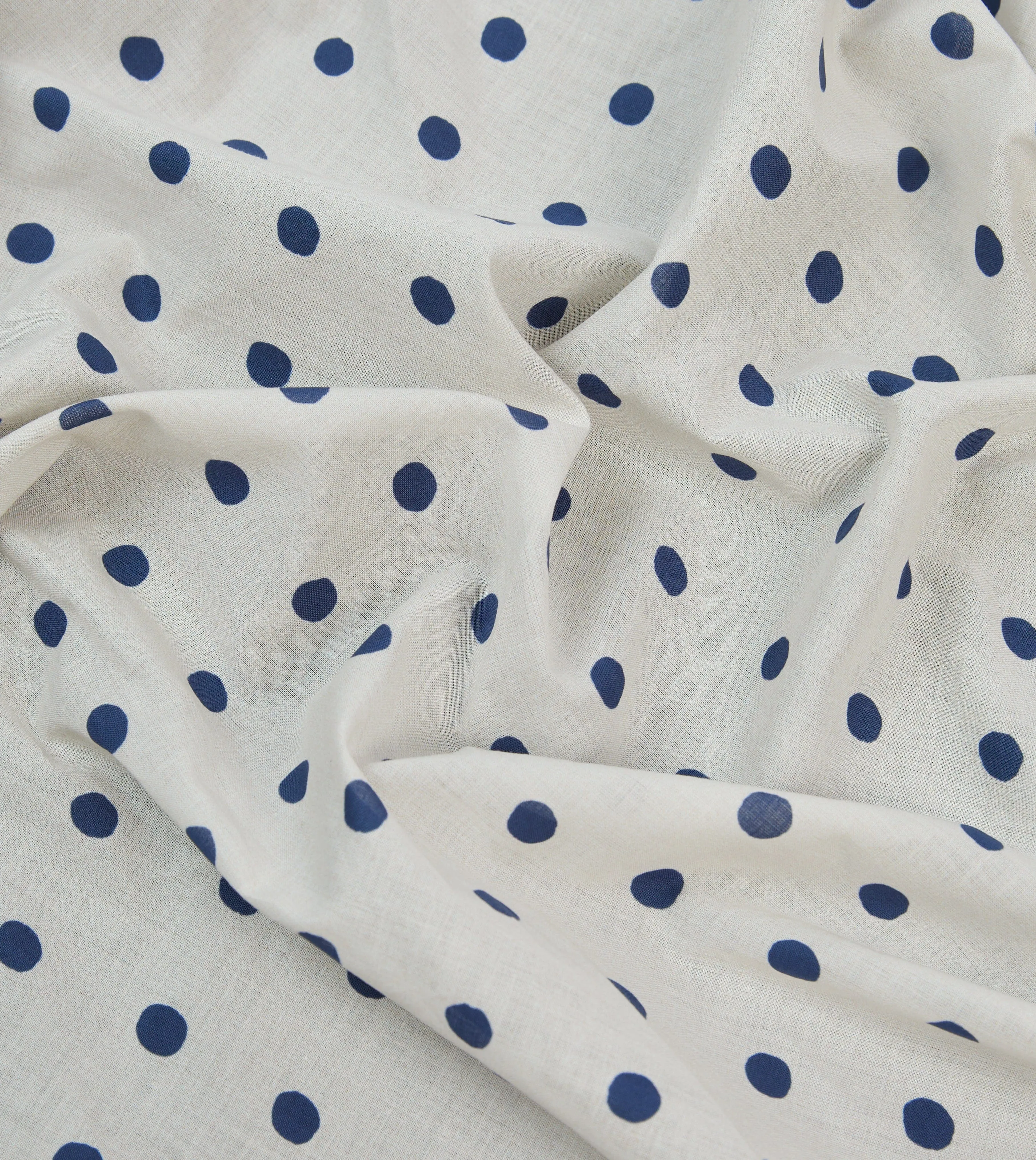 White and Navy Polka Dot Print Bandana sold by Drake's London product image thumbnail 2