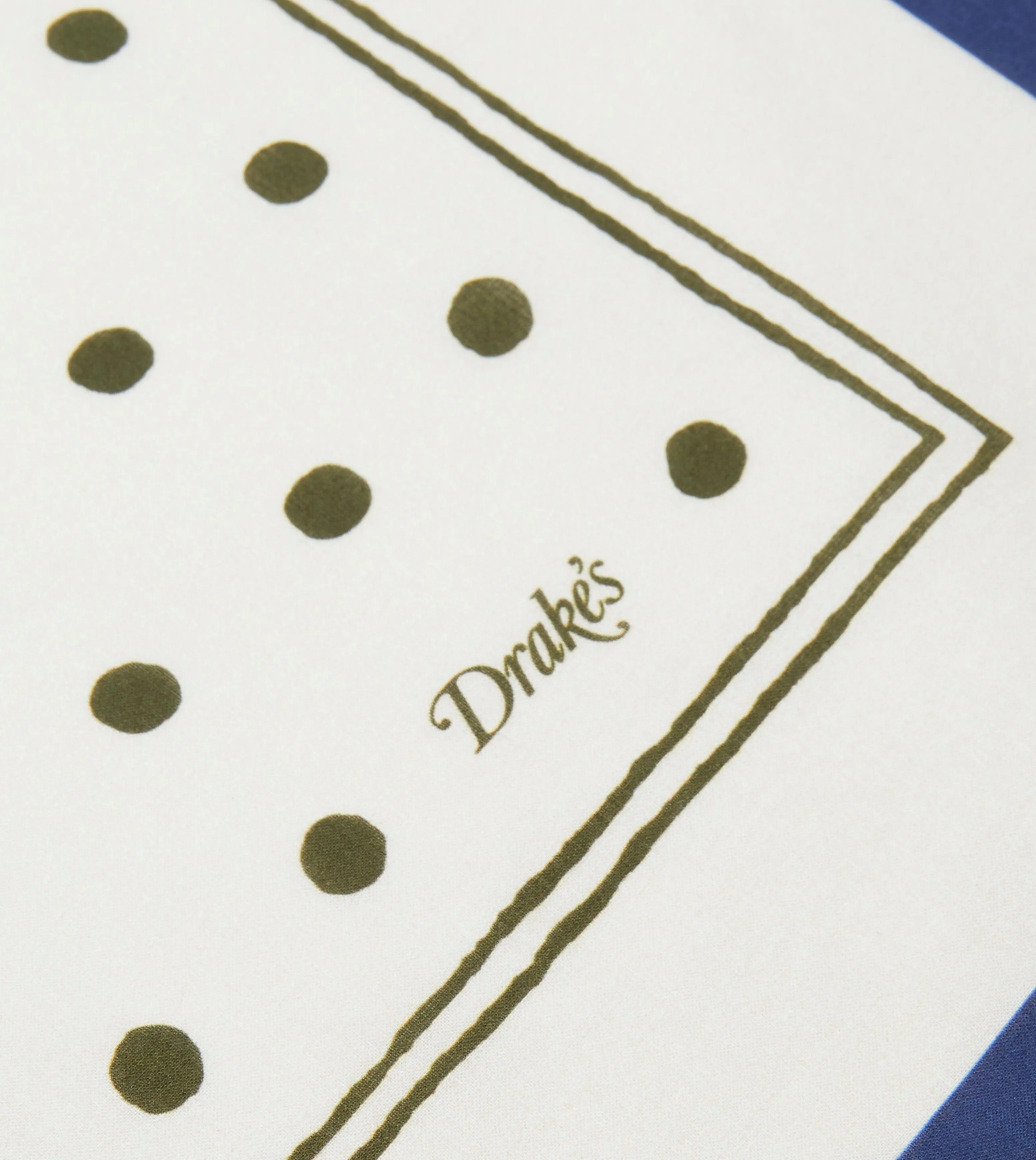 White and Green Polka Dot Print Bandana sold by Drake's London product image thumbnail 4