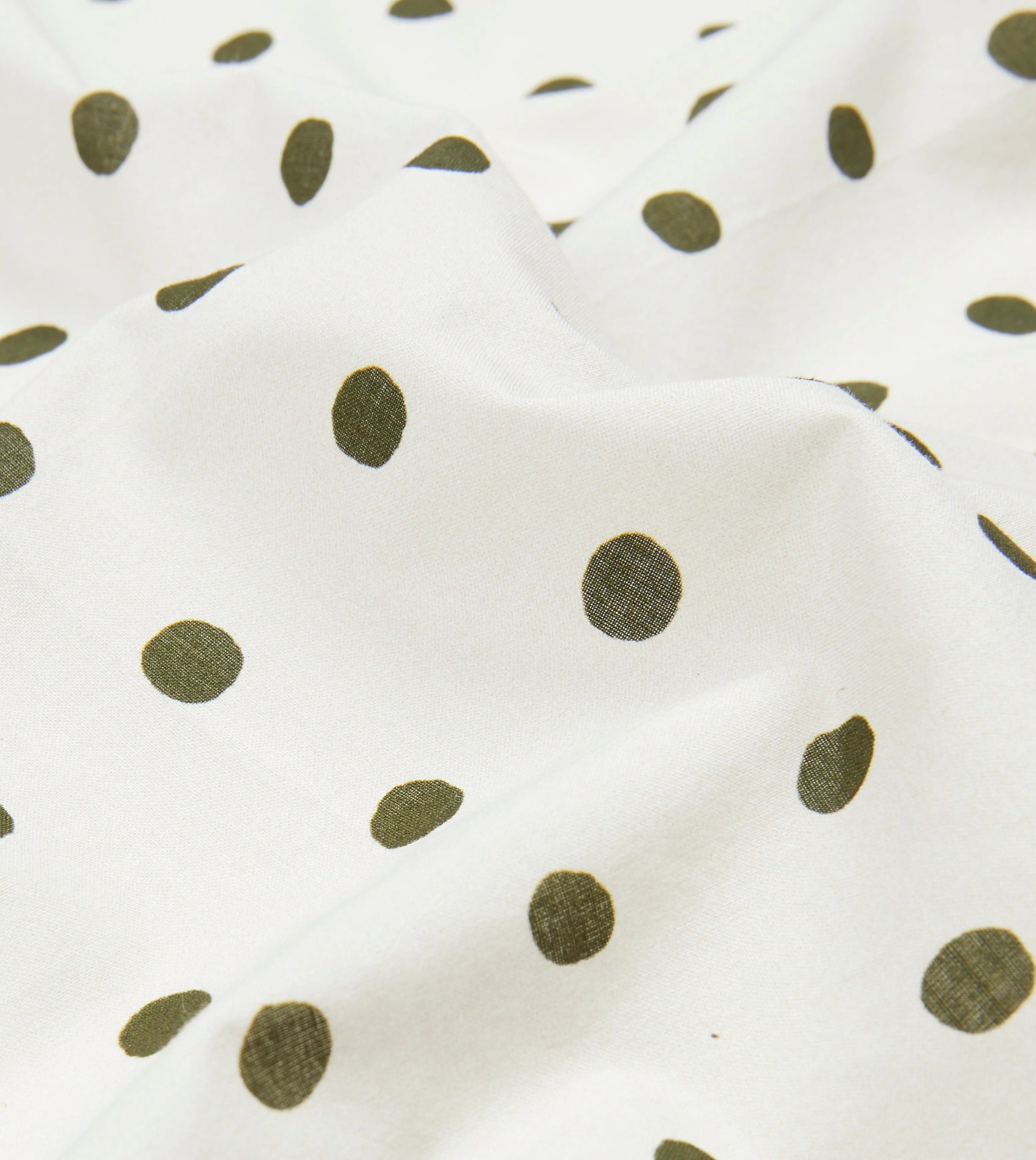 White and Green Polka Dot Print Bandana sold by Drake's London product image thumbnail 2