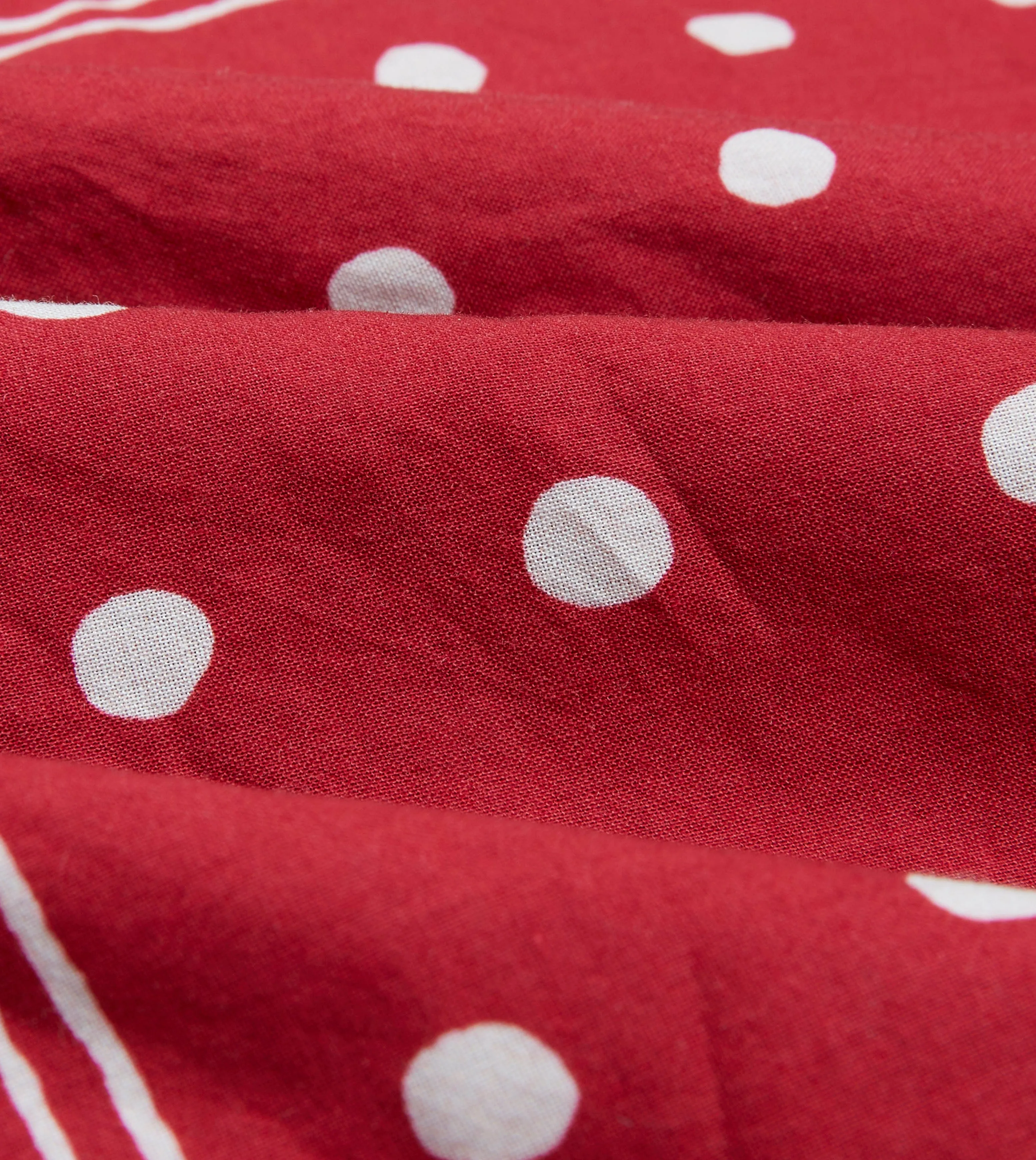 Red Polka Dot Print Bandana sold by Drake's London product image thumbnail 2