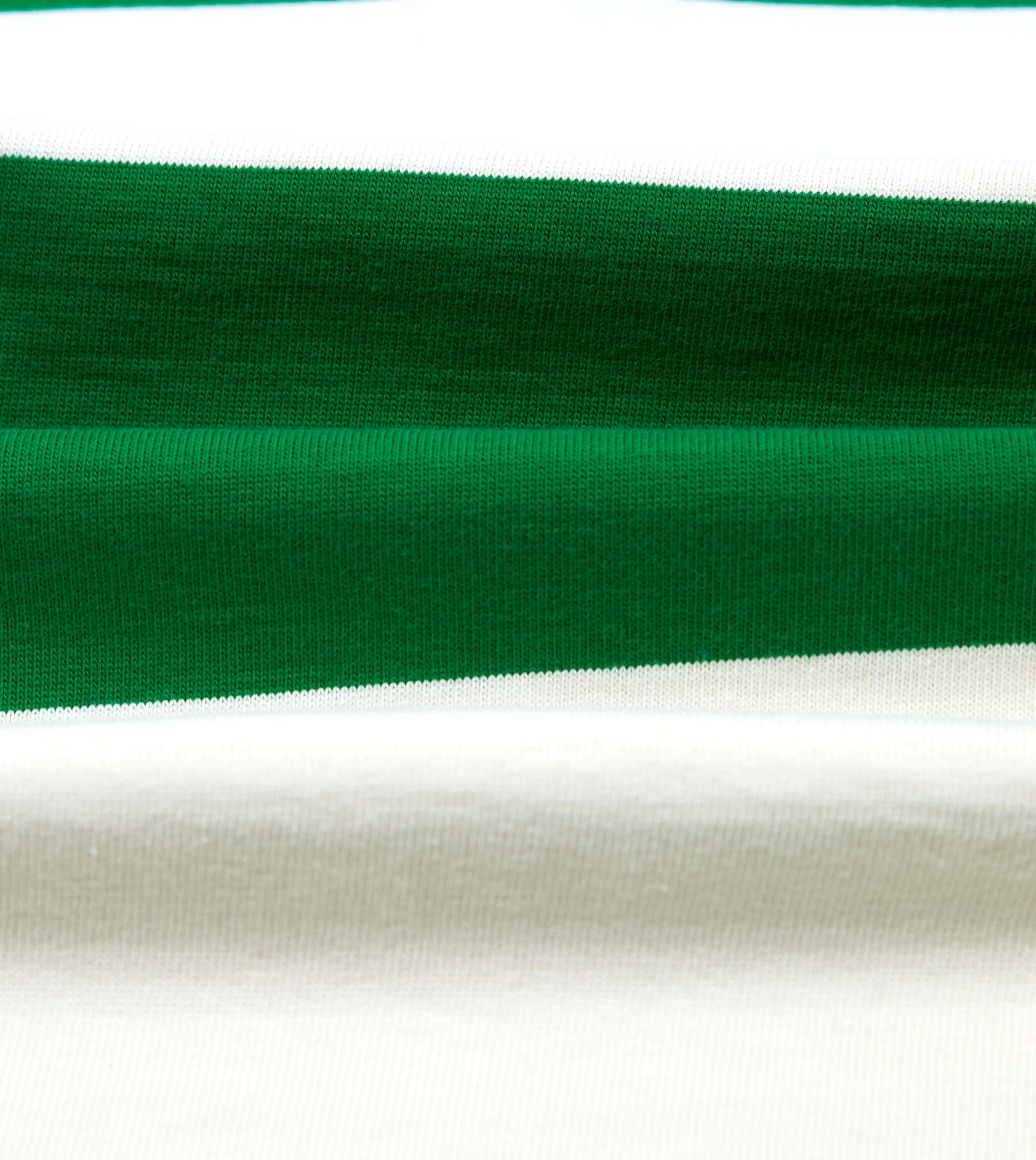 Green and White Wide Stripe Heavy Cotton Crew Neck Hiking T-Shirt sold by Drake's London product image thumbnail 2