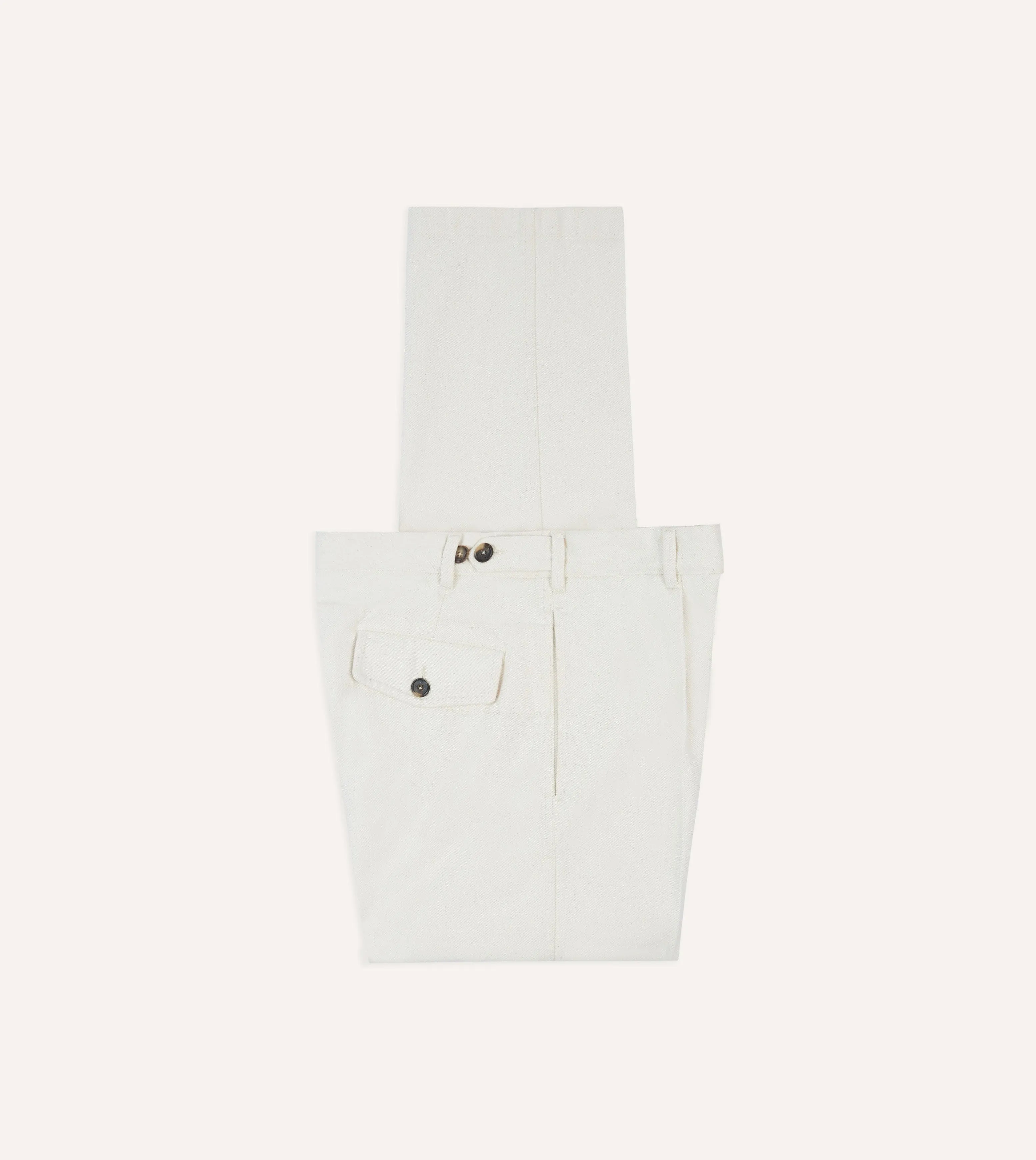 Ecru Denim Games Trousers sold by Drake's London