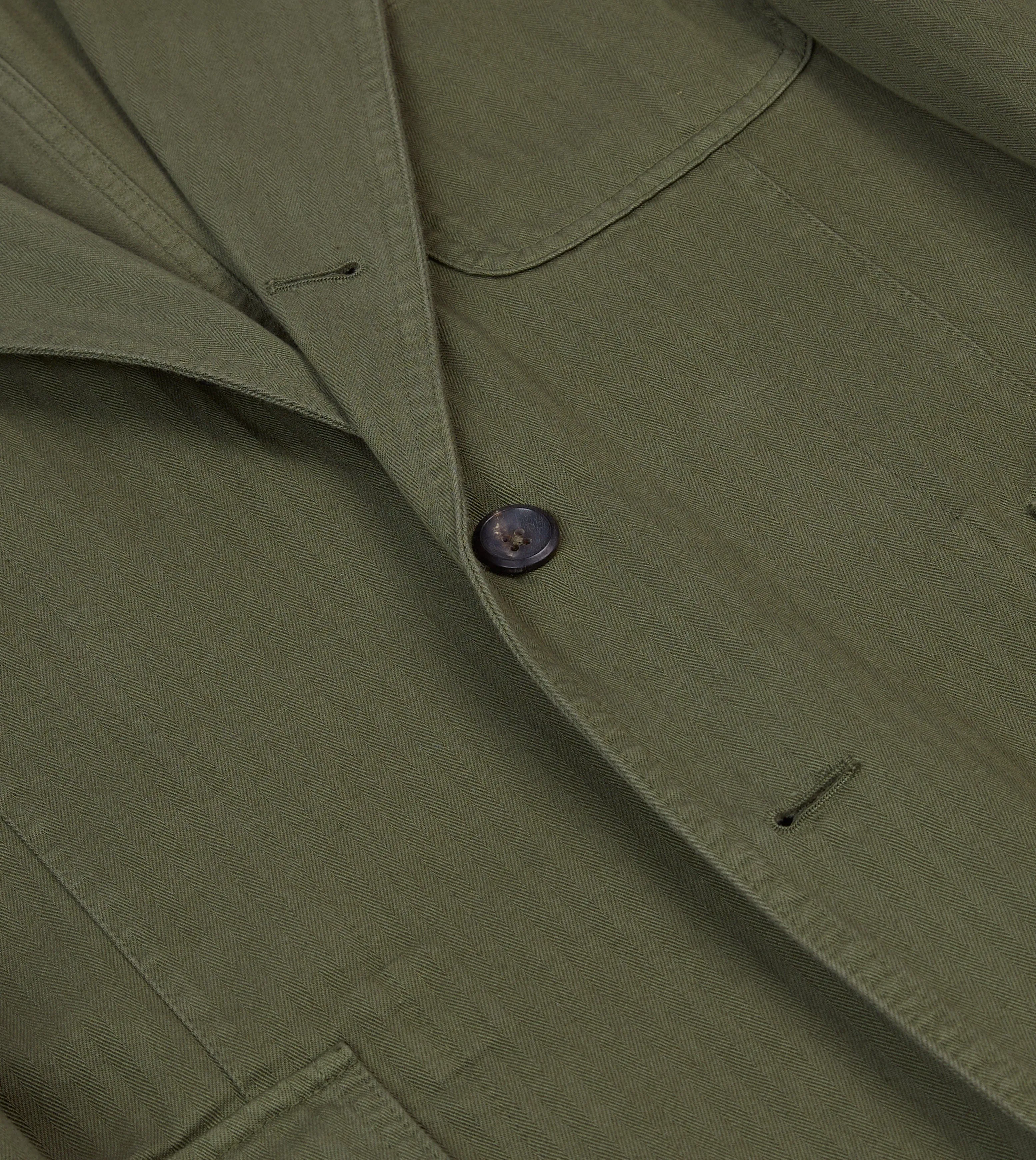 Olive Herringbone Cotton Games Blazer Mk. I sold by Drake's London product image thumbnail 4