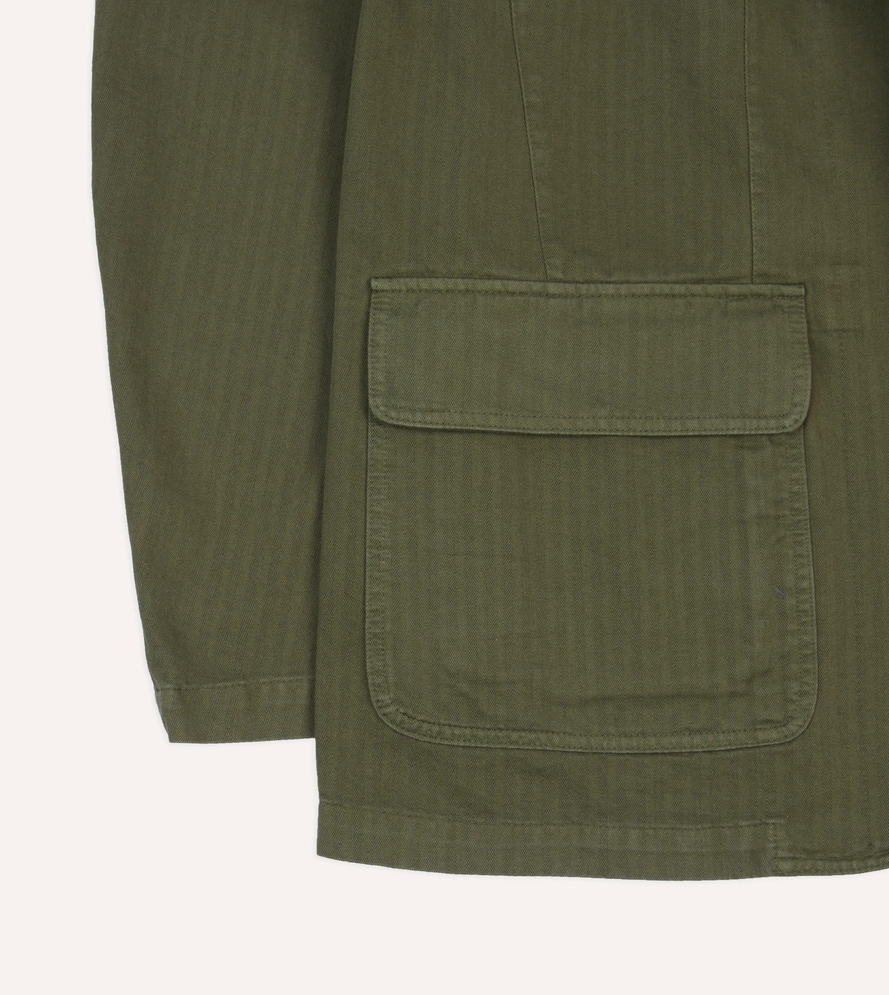 Olive Herringbone Cotton Games Blazer Mk. I sold by Drake's London product image thumbnail 5