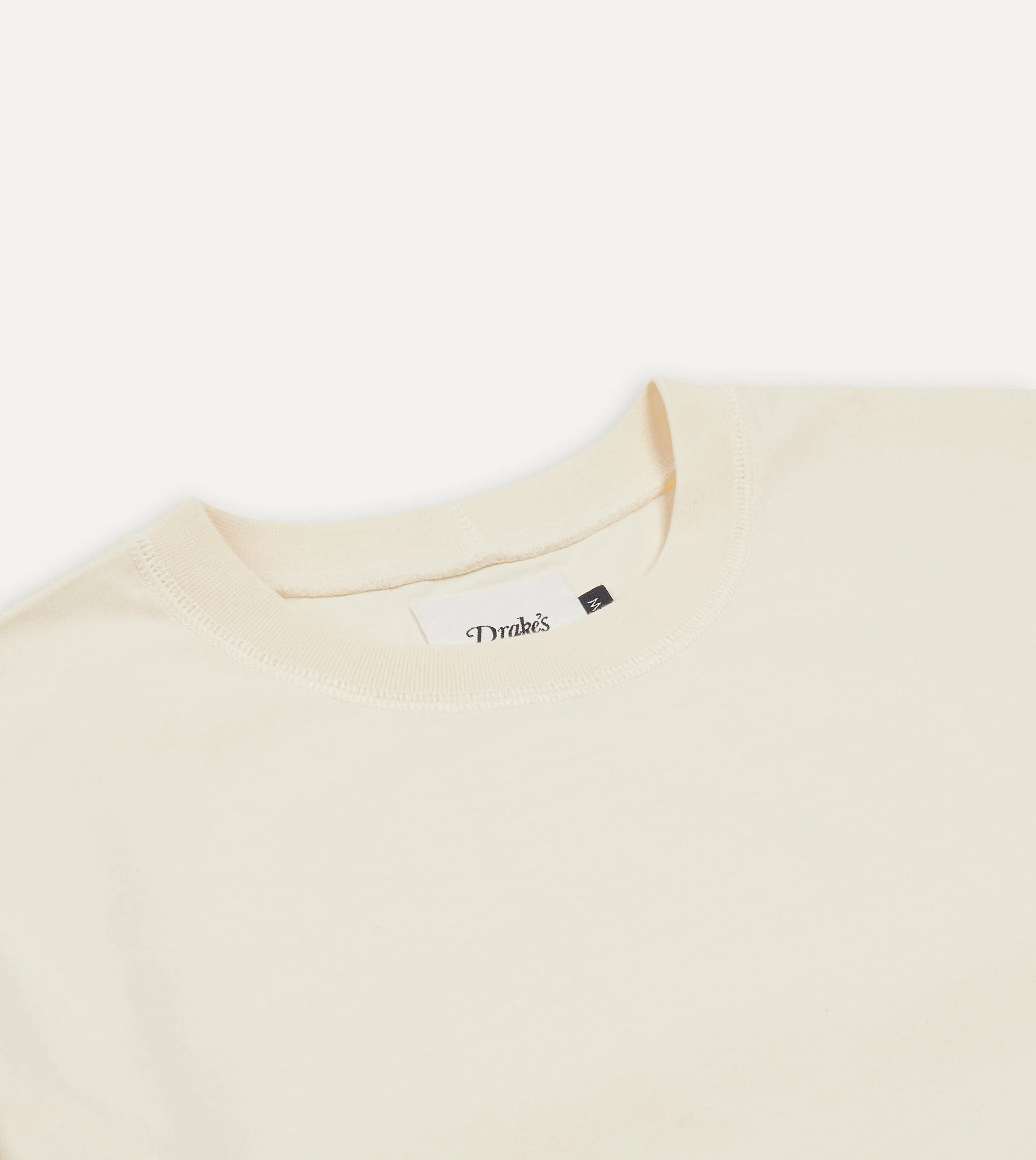 Antique White Cotton Crew Neck Hiking T-Shirt sold by Drake's London product image thumbnail 3