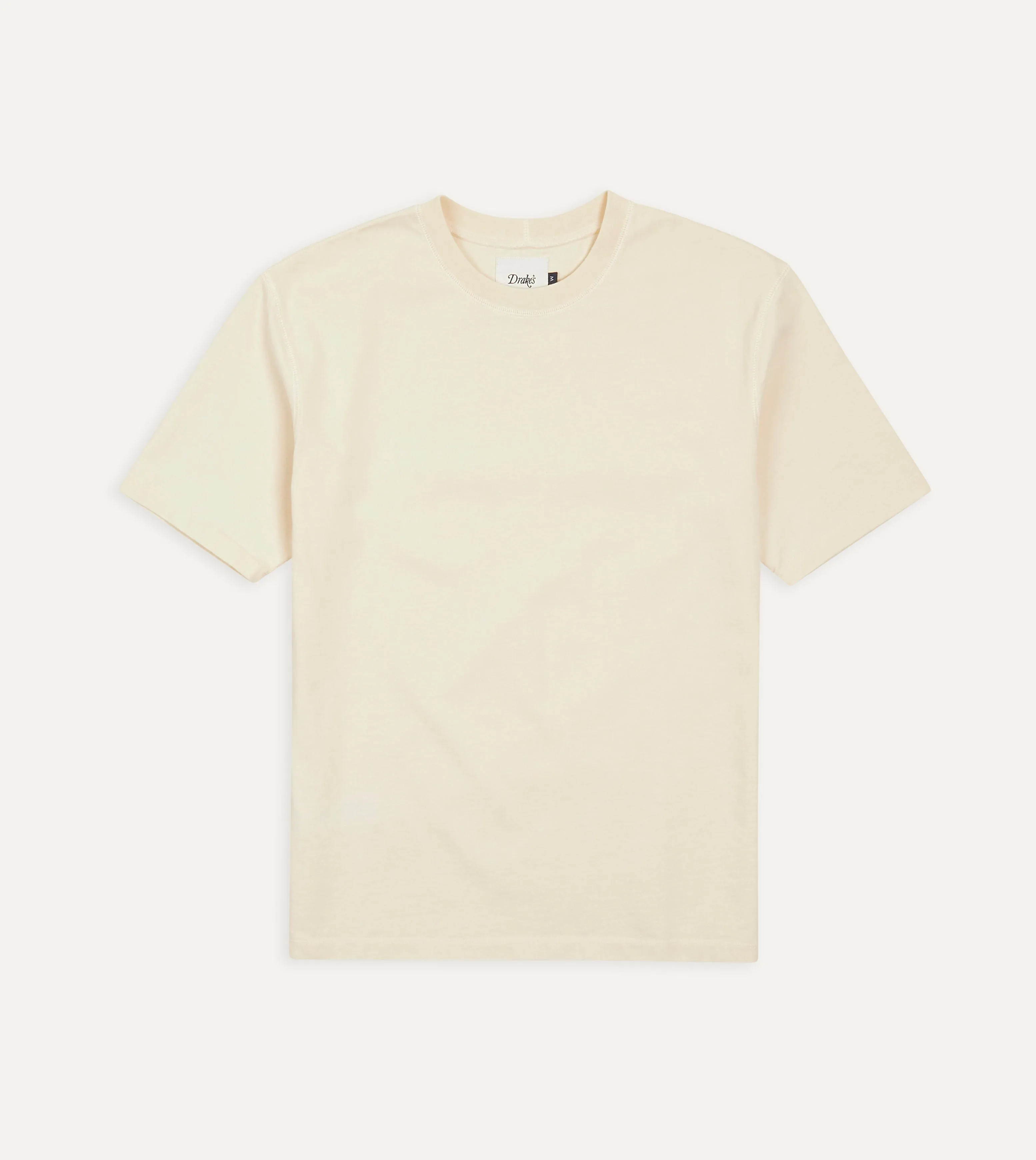 Antique White Cotton Crew Neck Hiking T-Shirt sold by Drake's London