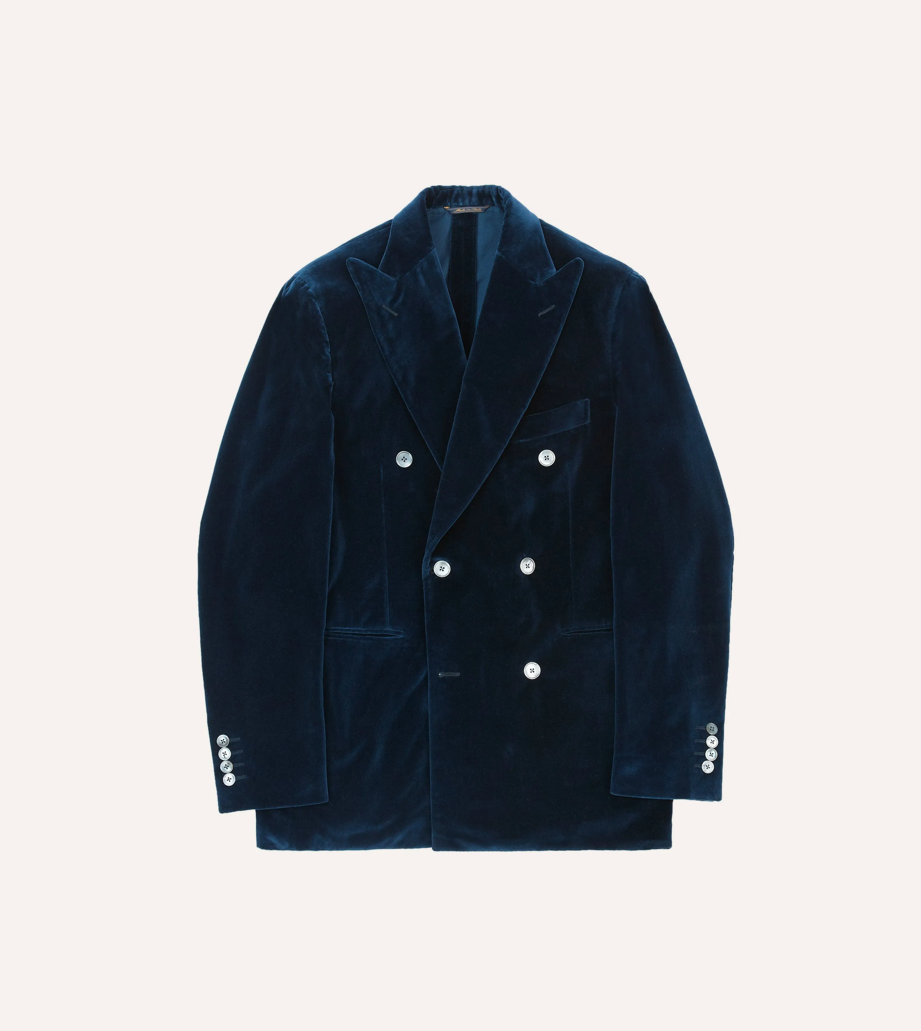 Blue Velvet Double-Breasted Tailored Jacket sold by Drake's London
