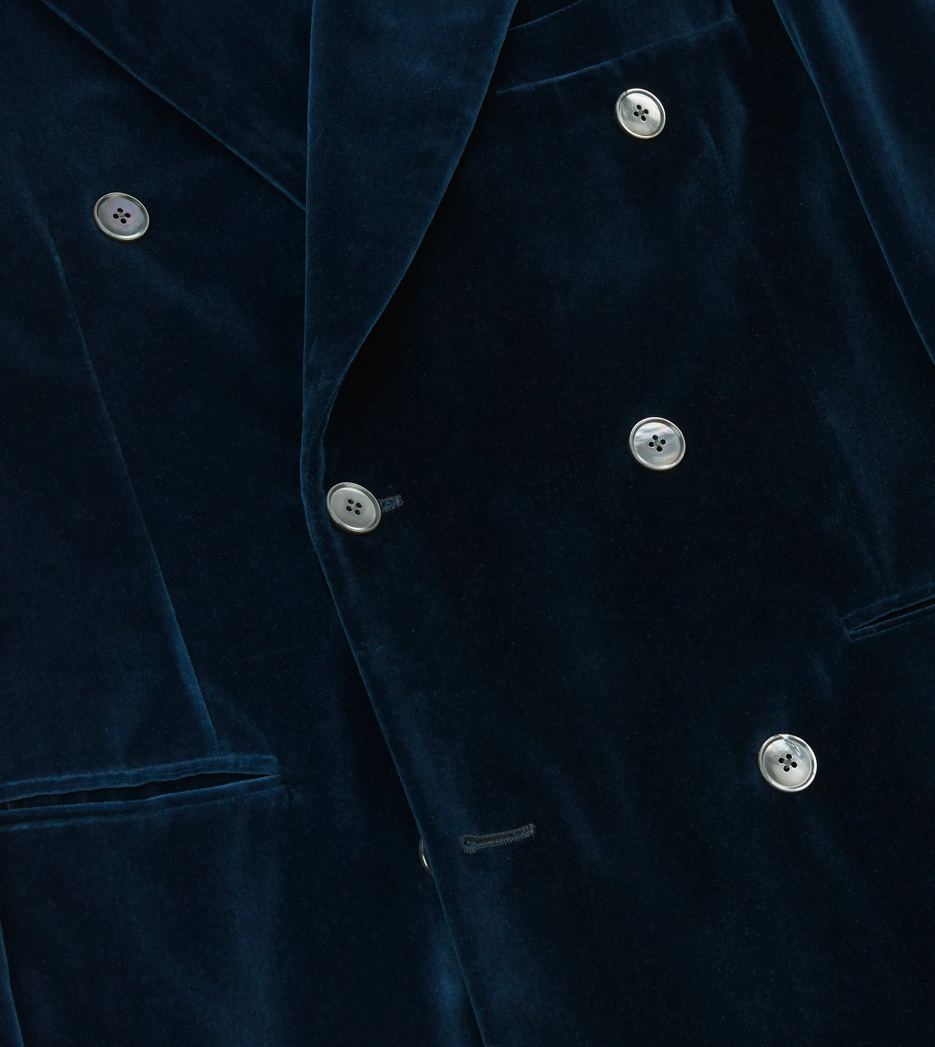 Blue Velvet Double-Breasted Tailored Jacket sold by Drake's London product image thumbnail 5
