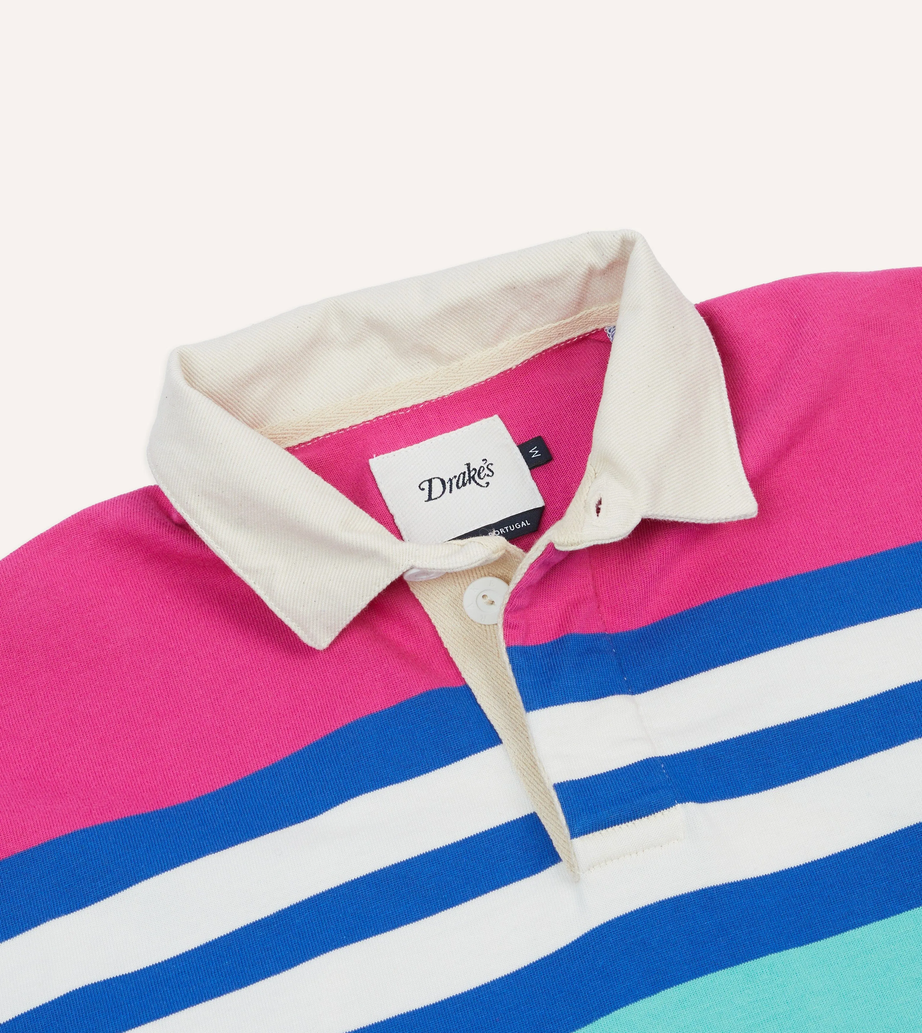 Pink, Green and Blue Stripe Cotton Rugby Shirt sold by Drake's London product image thumbnail 3