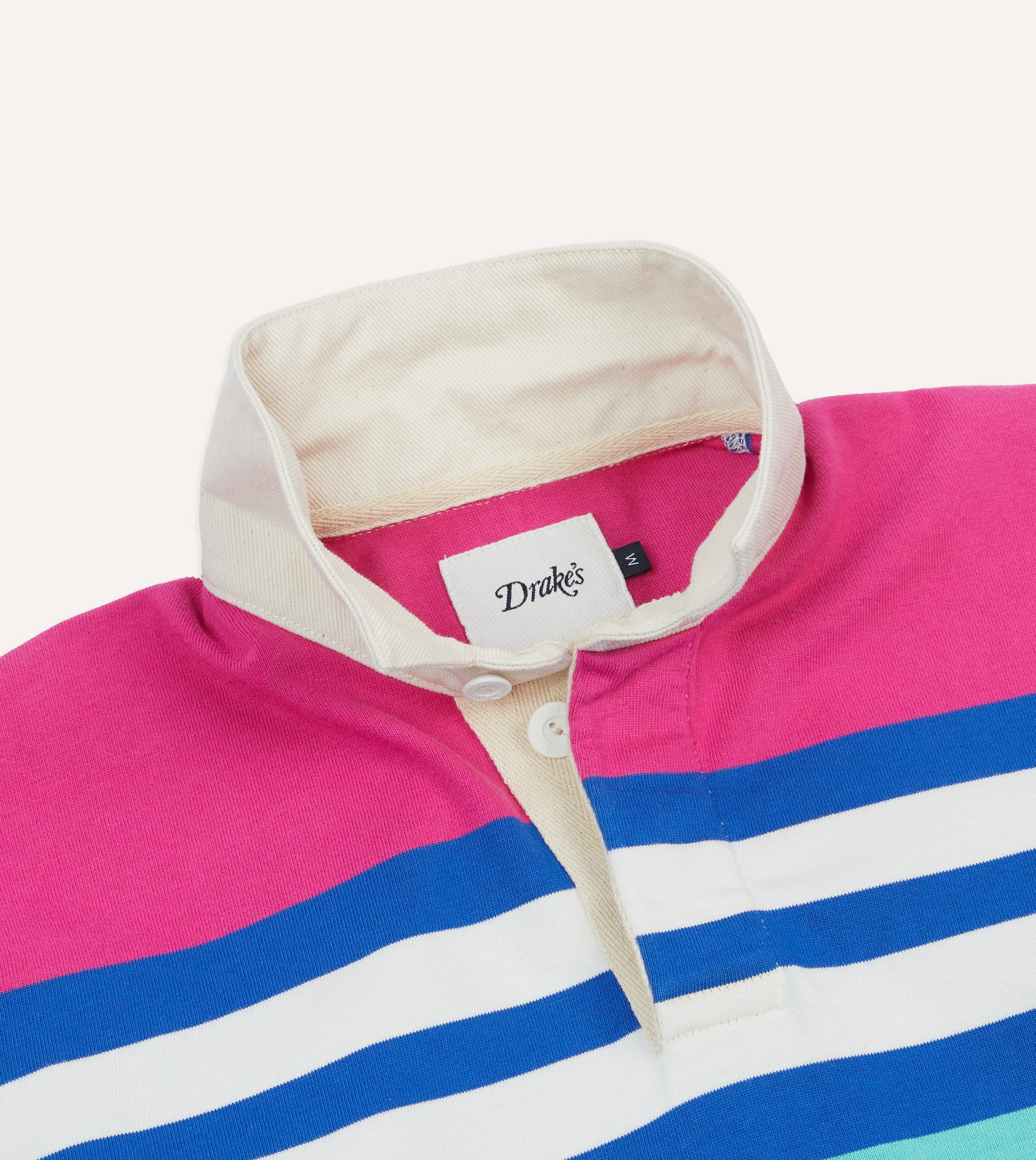 Pink, Green and Blue Stripe Cotton Rugby Shirt sold by Drake's London product image thumbnail 4