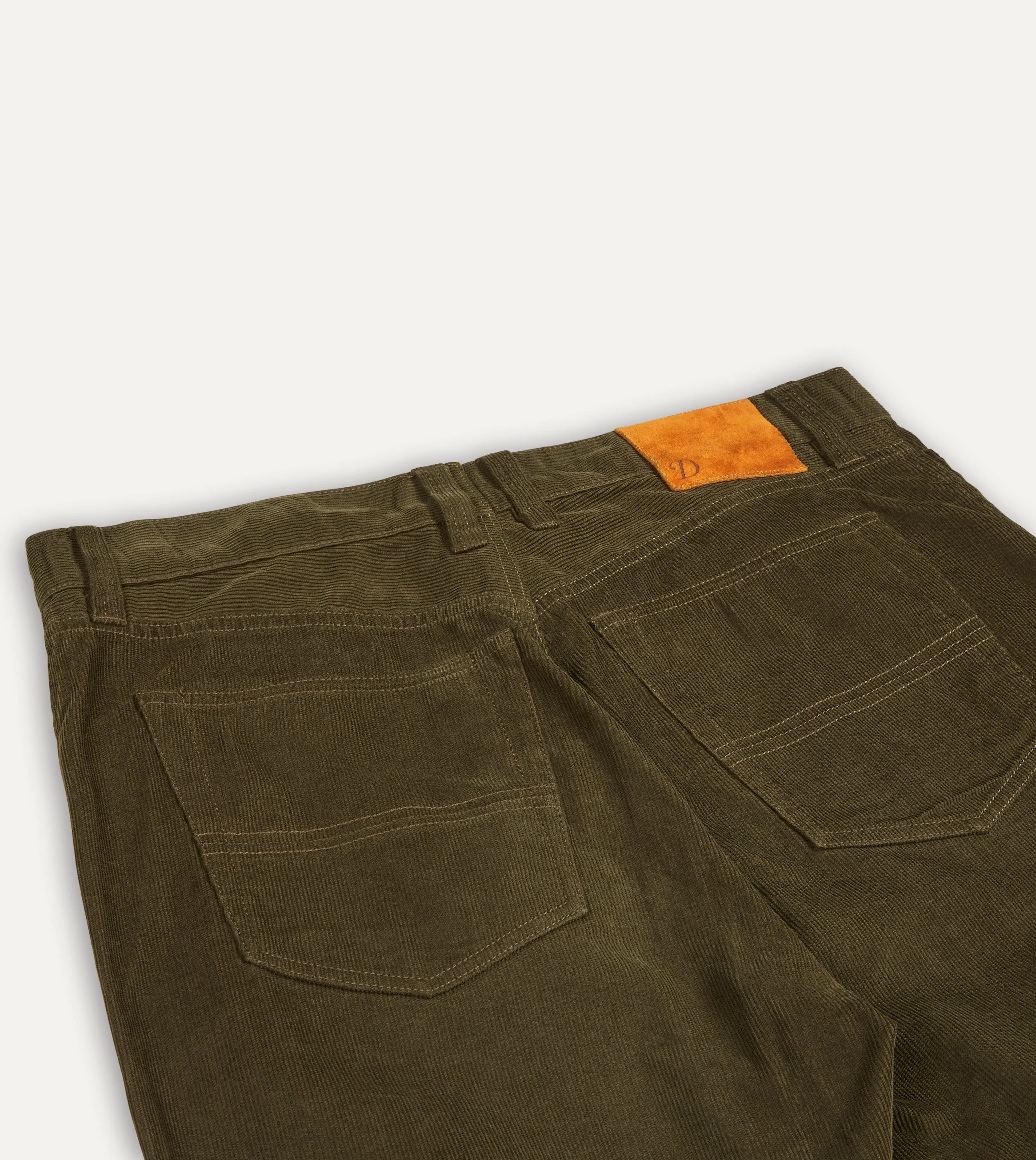 Green Japanese Selvedge Needlecord Five-Pocket Trousers sold by Drake's London product image thumbnail 5