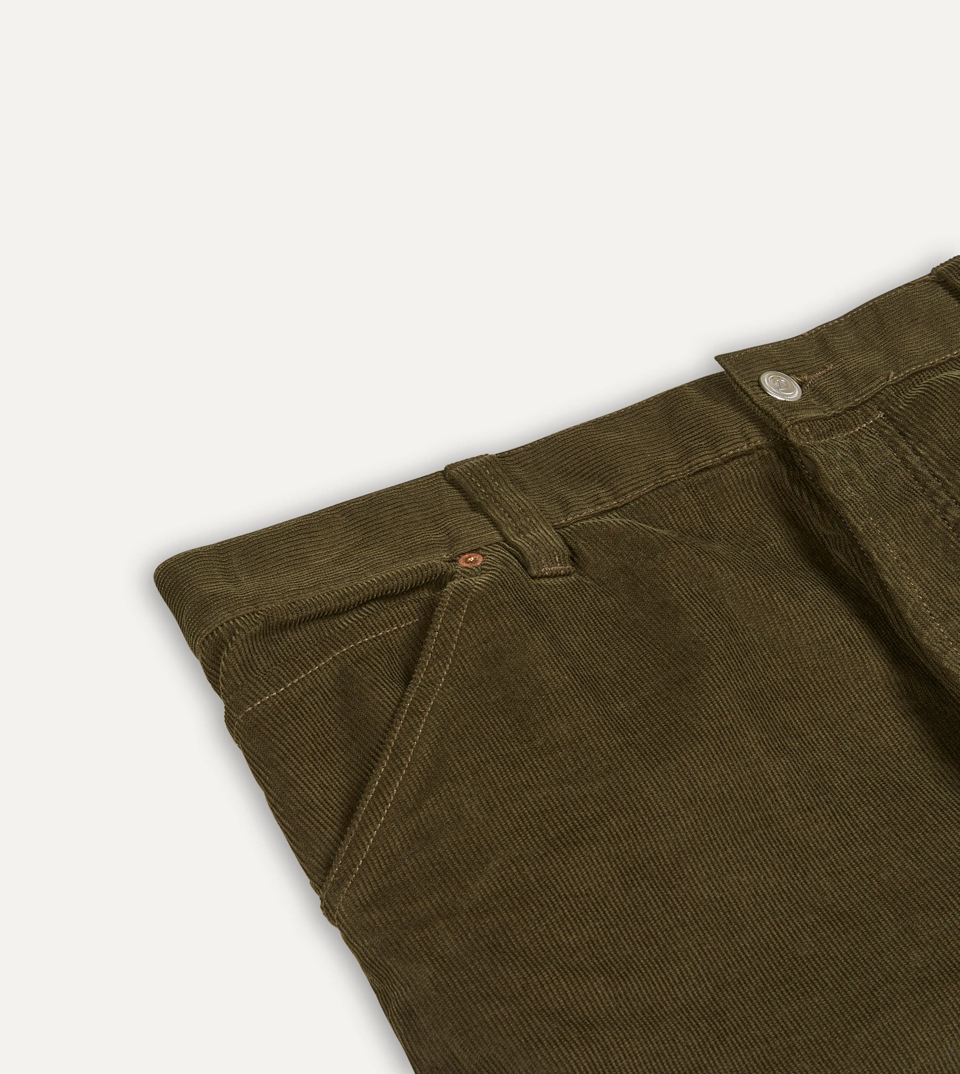 Green Japanese Selvedge Needlecord Five-Pocket Trousers sold by Drake's London product image thumbnail 3