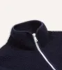 Navy Boucle Wool Zip Fleece Jacket sold by Drake's London