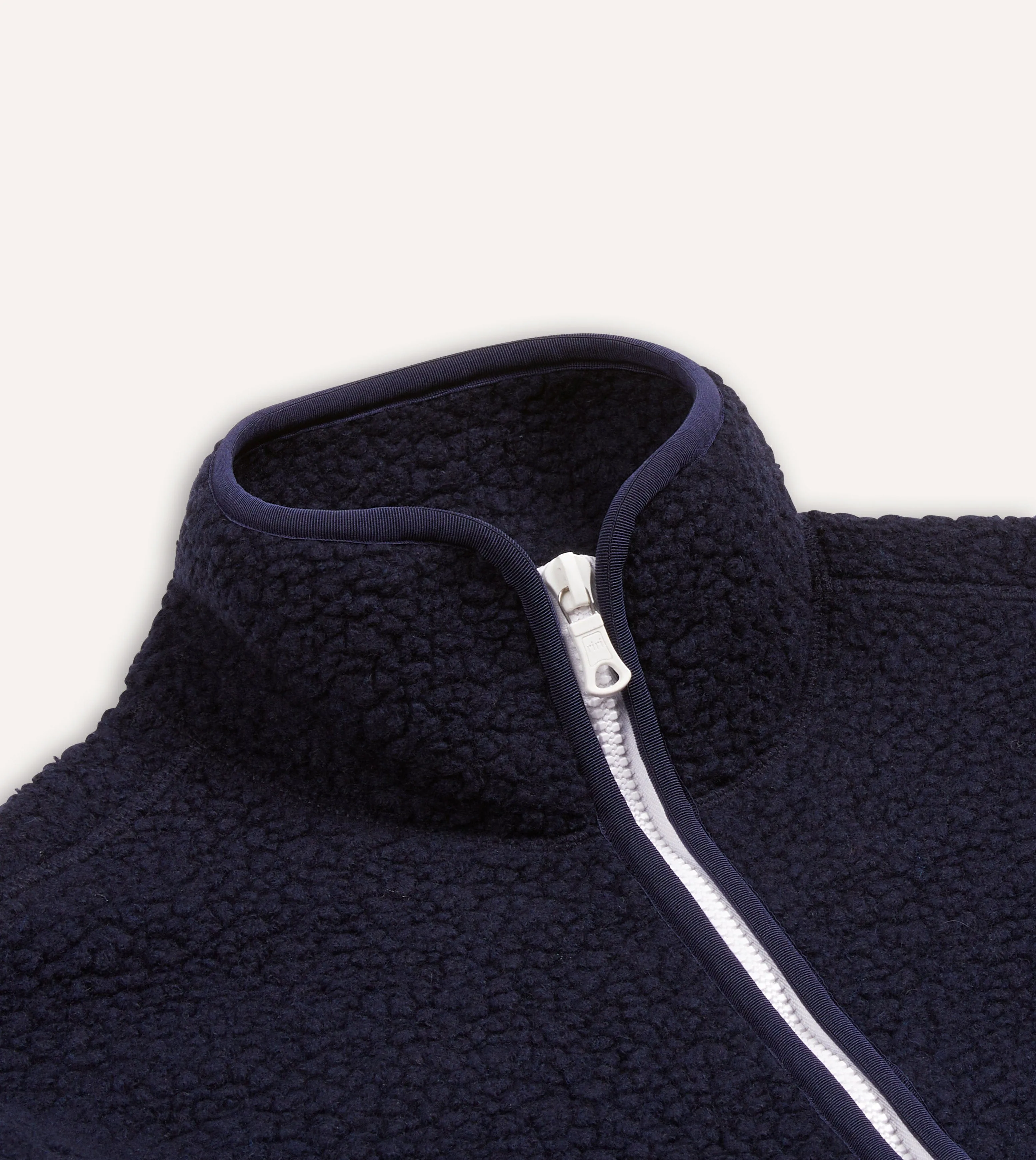 Navy Boucle Wool Zip Fleece Jacket sold by Drake's London product image thumbnail 5