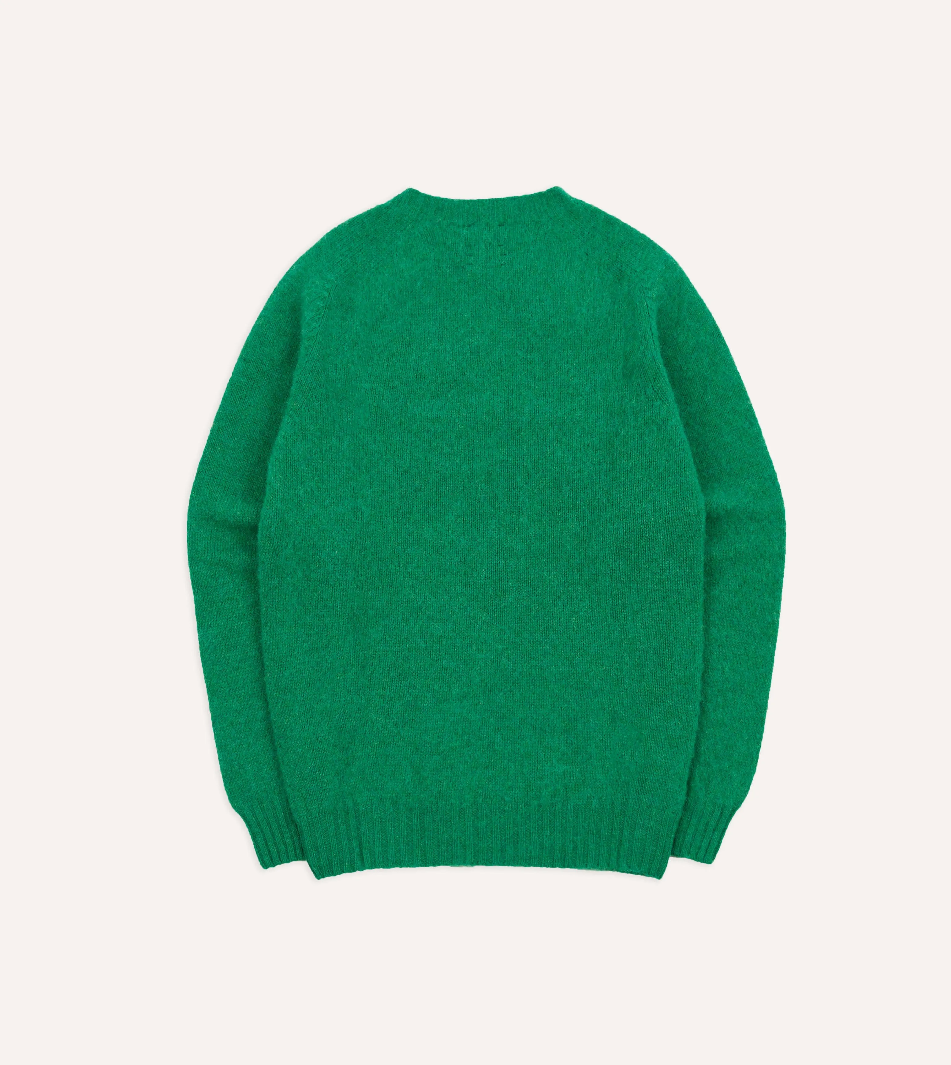 Green Brushed Shetland Crew Neck Jumper sold by Drake's London product image thumbnail 5