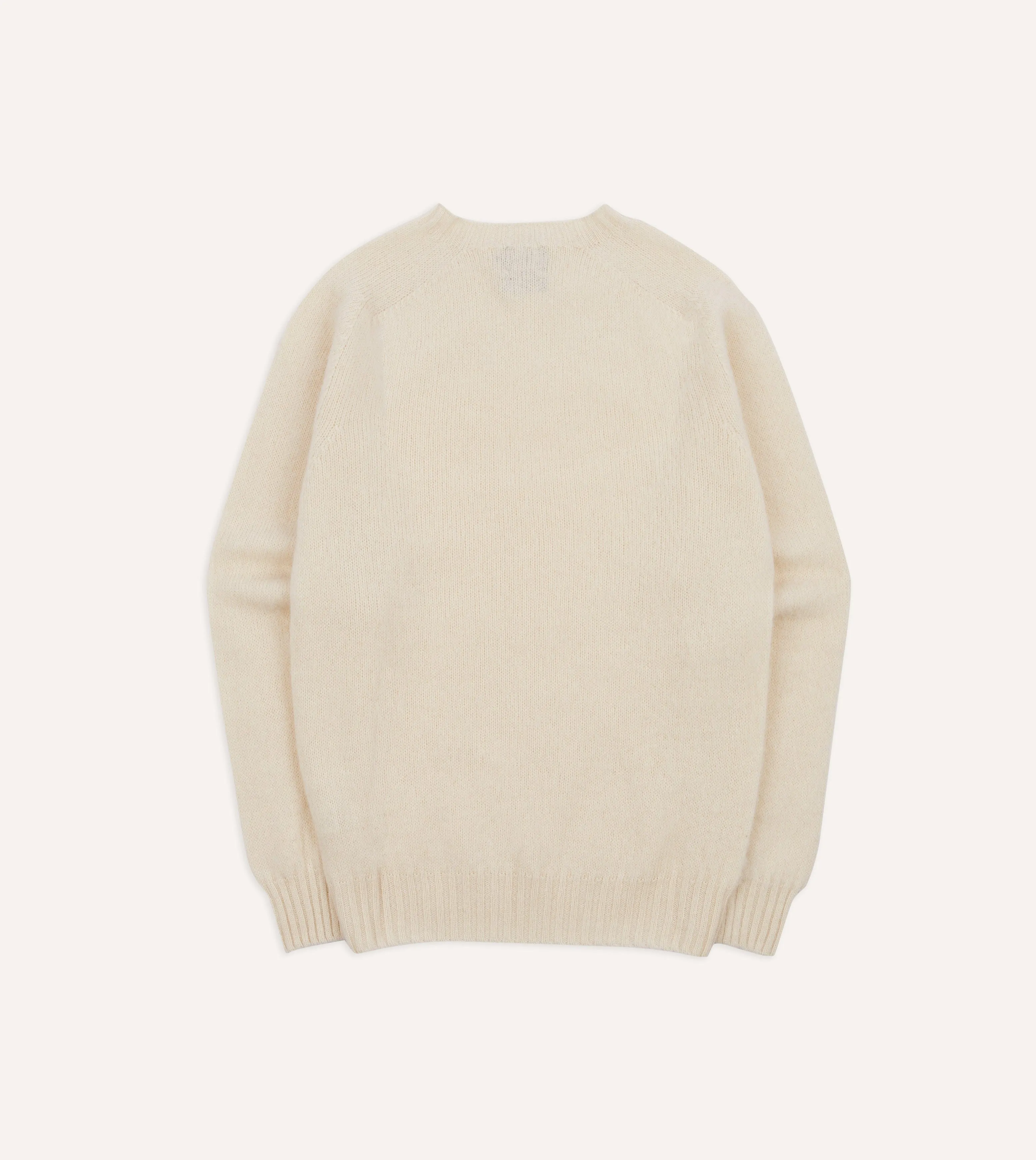 Ecru Brushed Shetland Crew Neck Jumper sold by Drake's London product image thumbnail 5