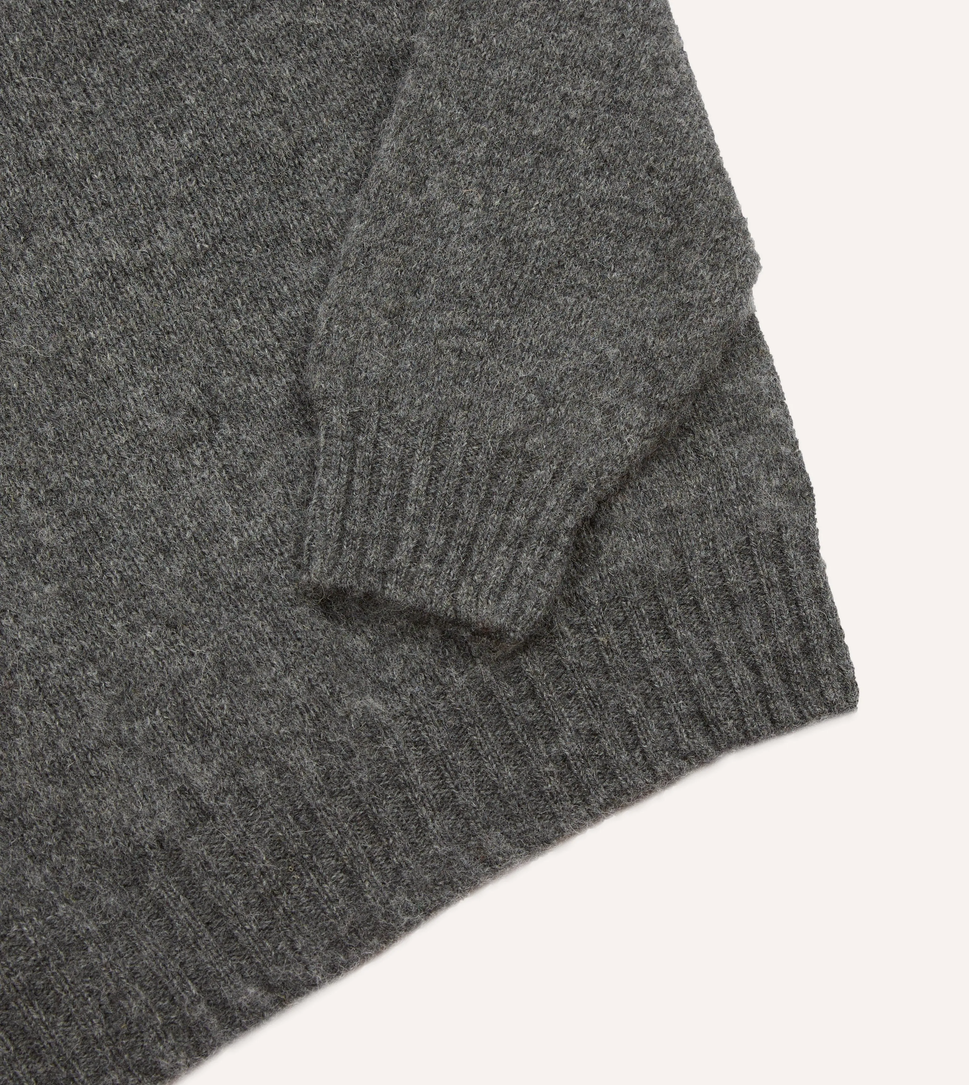 Charcoal Brushed Shetland Crew Neck Jumper sold by Drake's London product image thumbnail 4