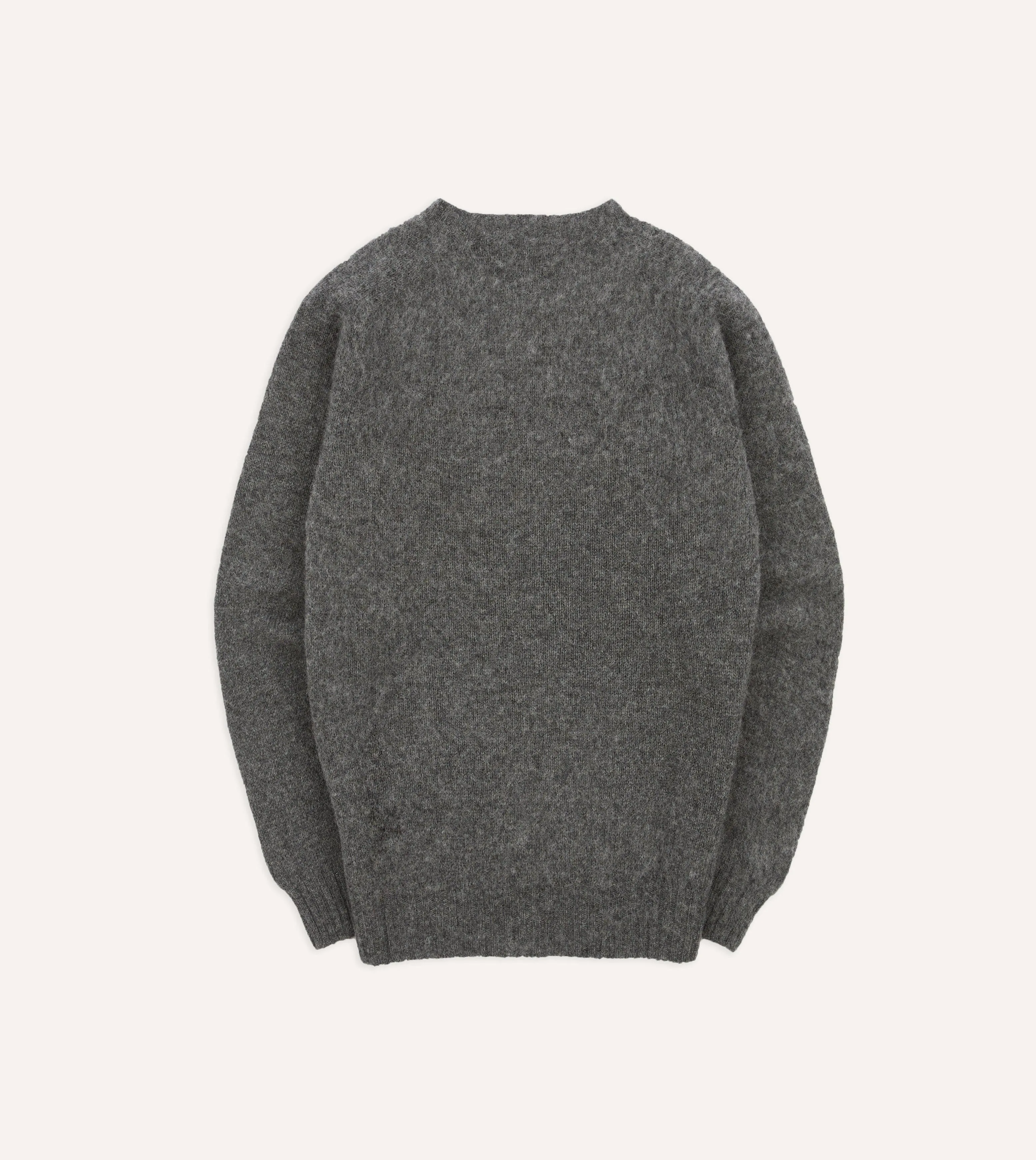 Charcoal Brushed Shetland Crew Neck Jumper sold by Drake's London product image thumbnail 5