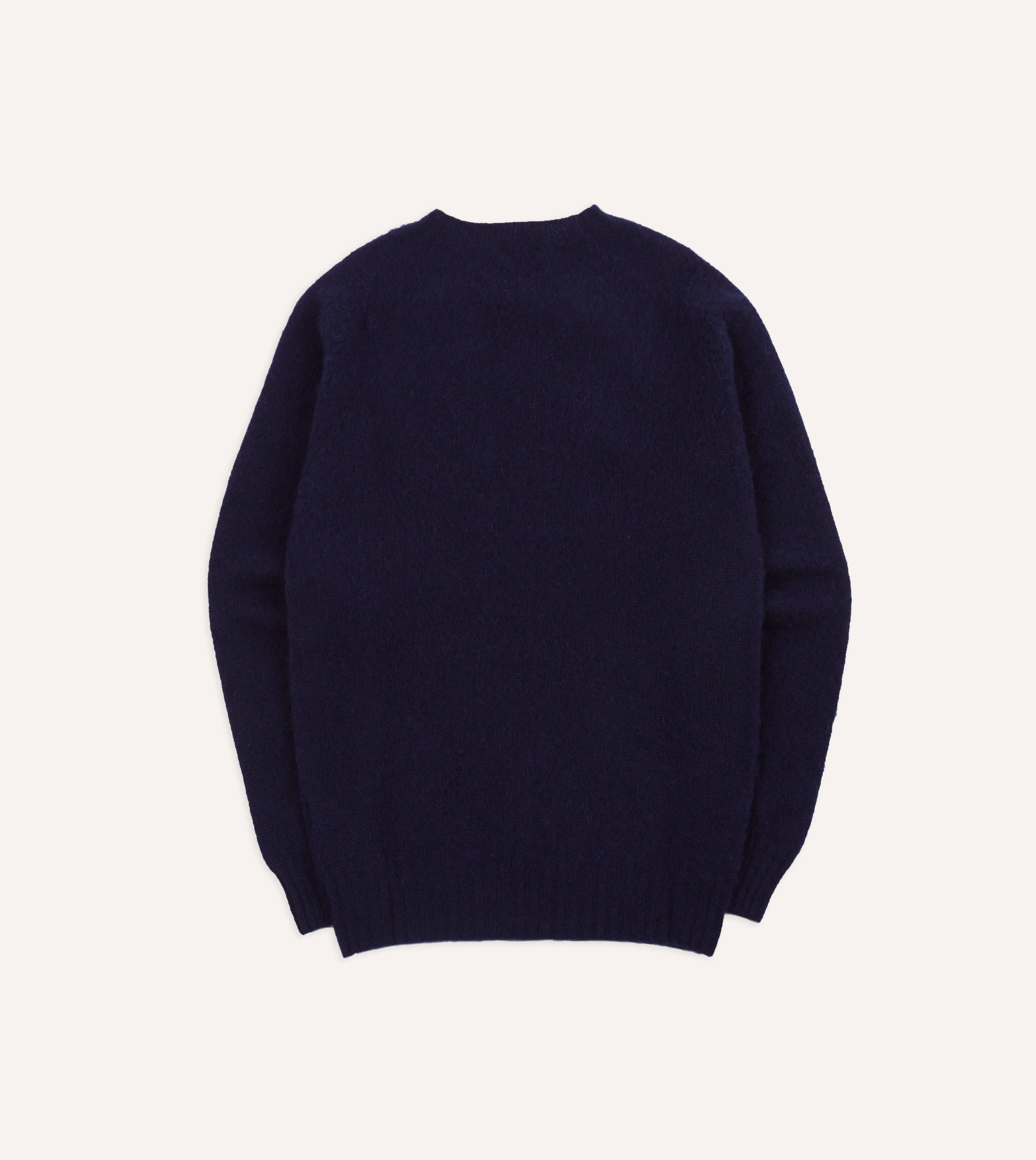 Navy Brushed Shetland Crew Neck Jumper sold by Drake's London product image thumbnail 5