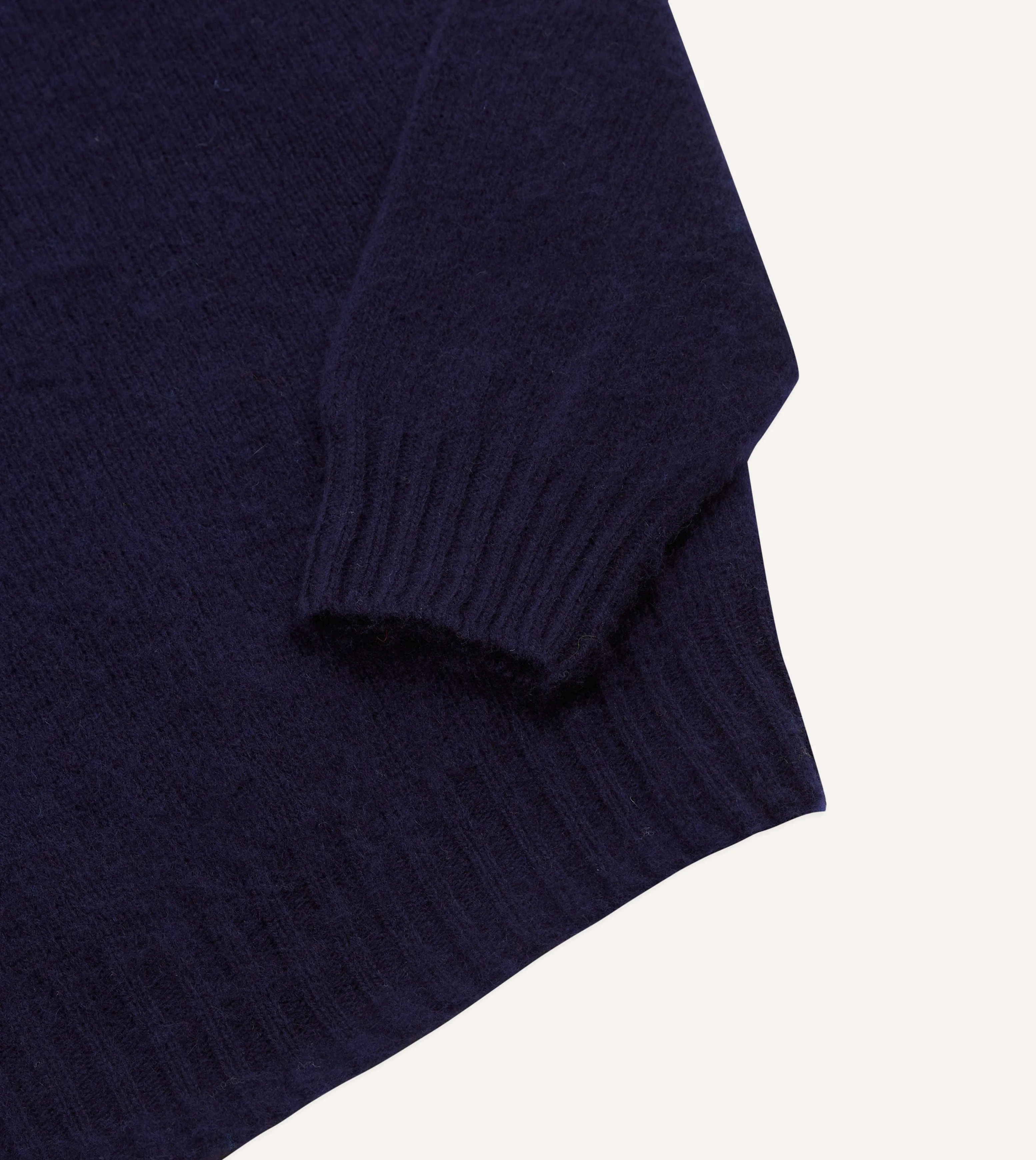 Navy Brushed Shetland Crew Neck Jumper sold by Drake's London product image thumbnail 4