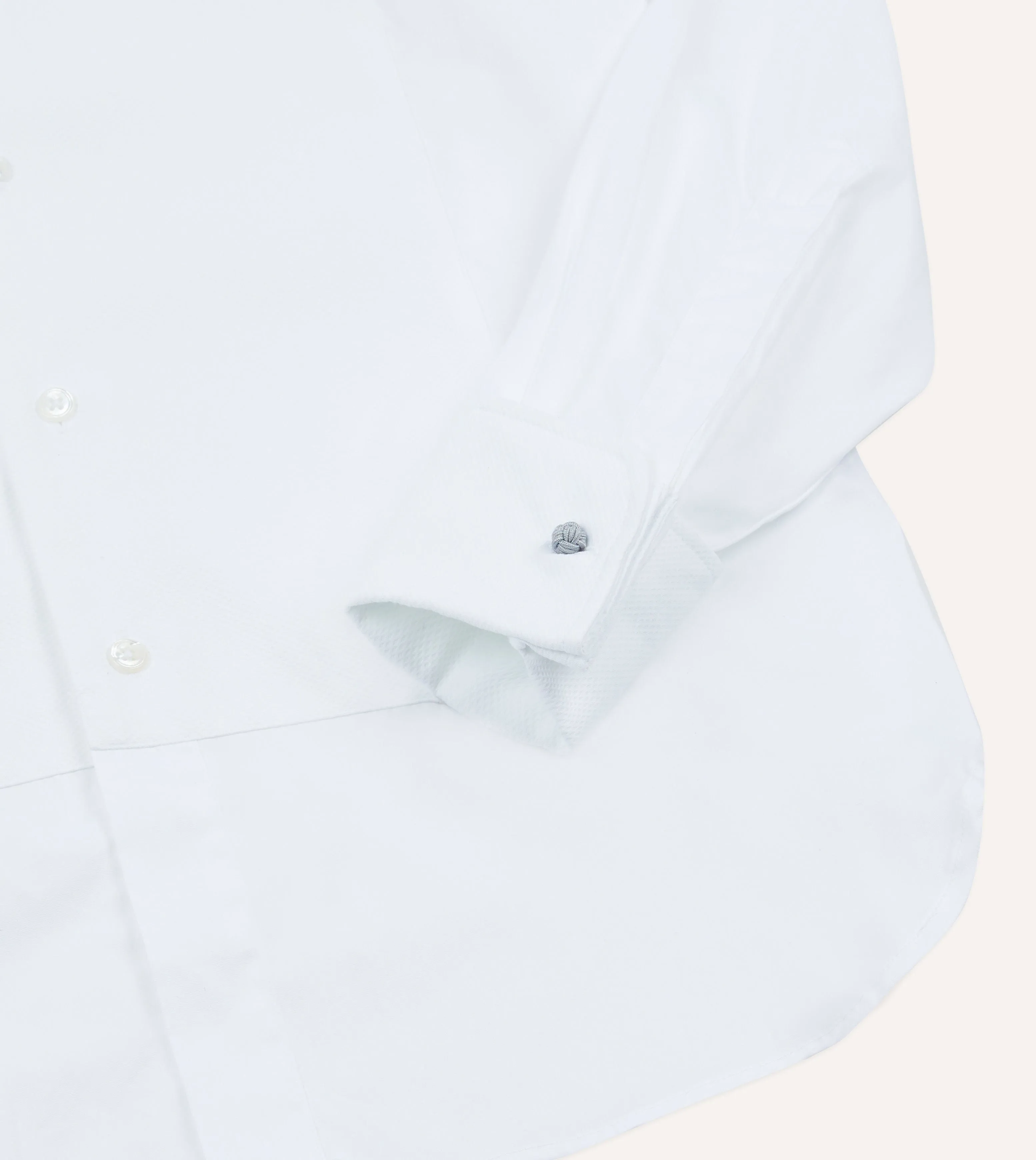 White Cotton Bib Front Dinner Shirt sold by Drake's London product image thumbnail 4