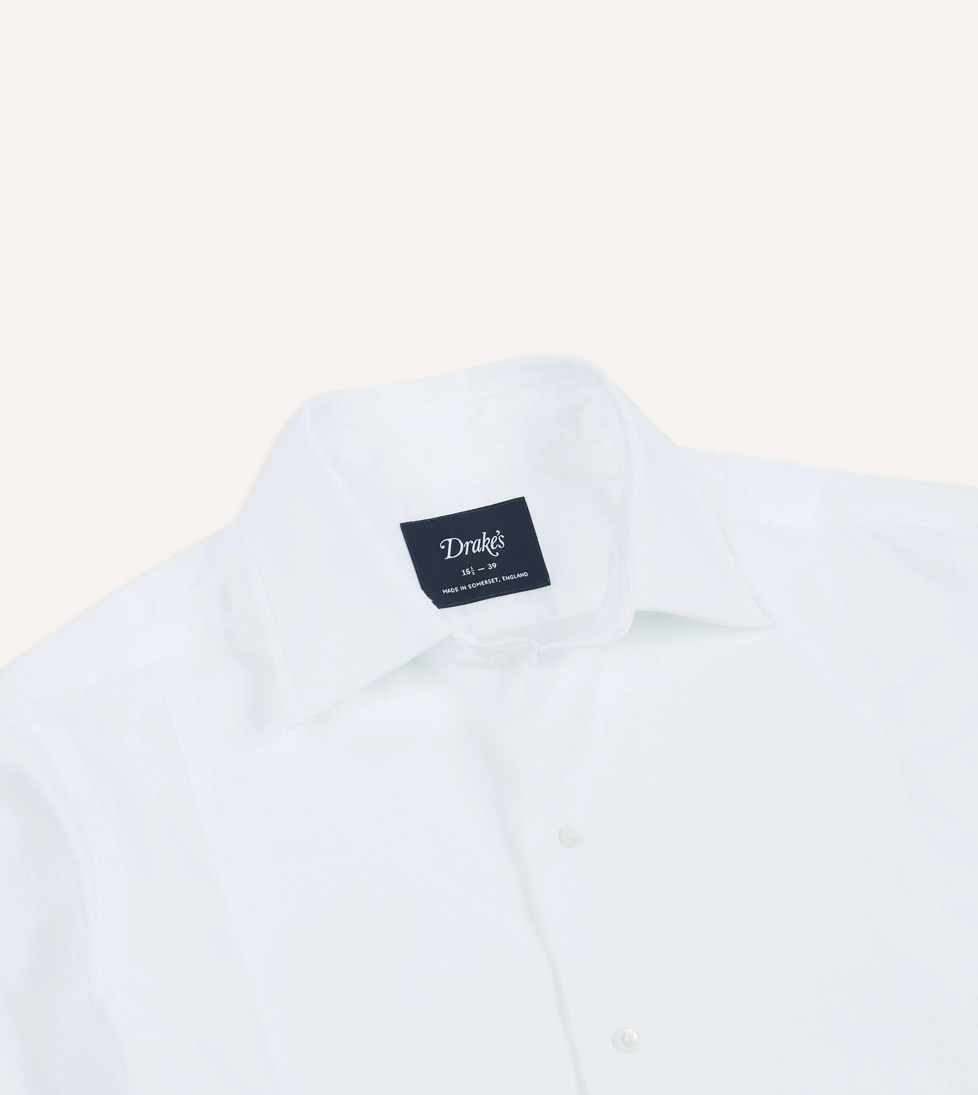 White Cotton Bib Front Dinner Shirt sold by Drake's London product image thumbnail 3