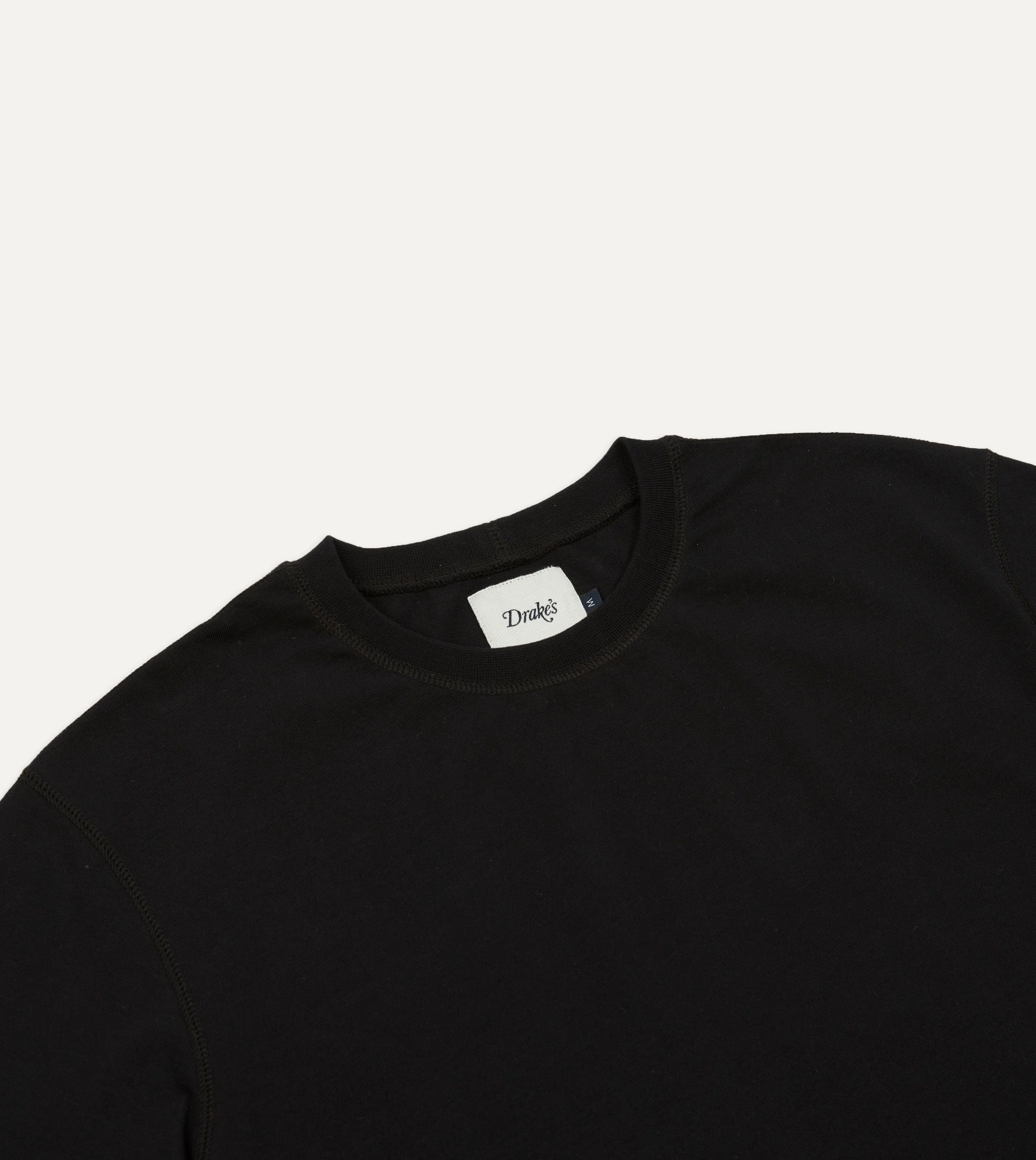 Black Cotton Crew Neck Hiking T-Shirt sold by Drake's London product image thumbnail 3