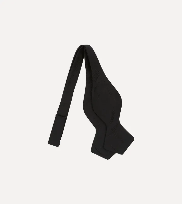 Black Self-Tie Silk Batwing Bow Tie sold by Drake's London