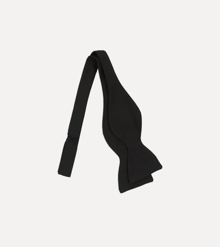 Black Self-Tie Silk Butterfly Bow Tie sold by Drake's London