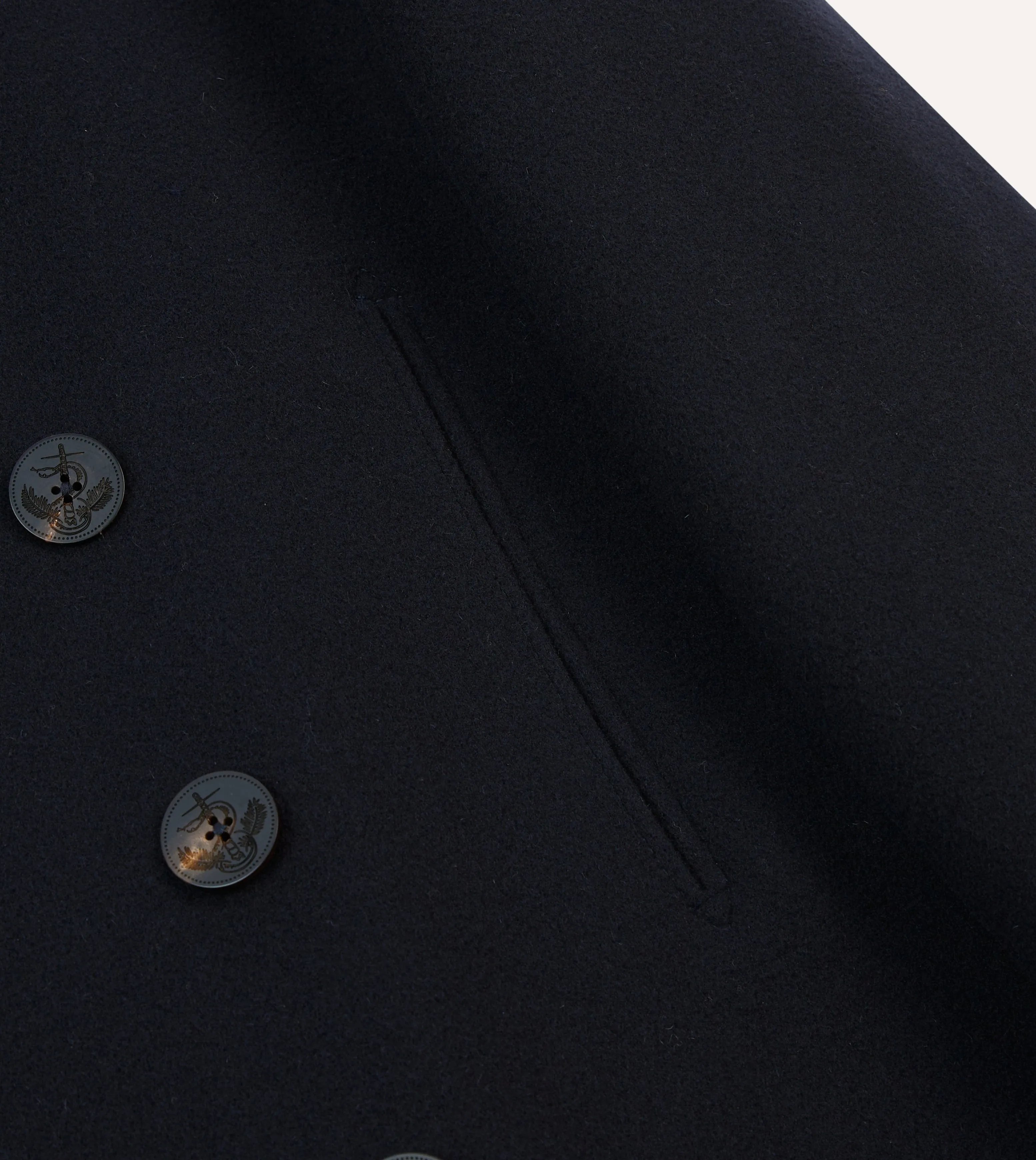 Navy Wool Double-Breasted Peacoat sold by Drake's London product image thumbnail 5