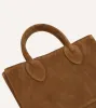 Tobacco Suede Tote Bag sold by Drake's London