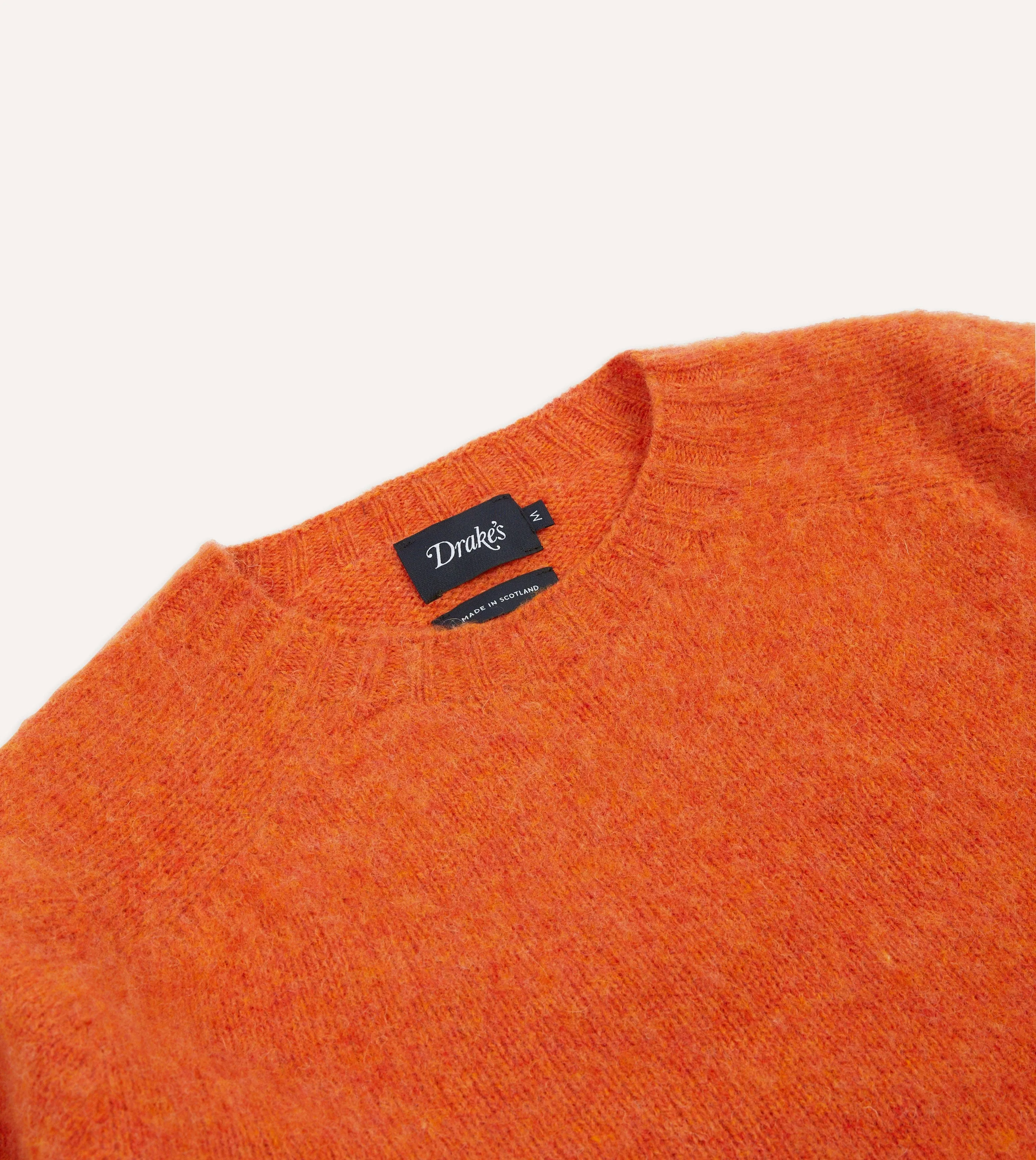 Orange Brushed Shetland Crew Neck Jumper sold by Drake's London product image thumbnail 3