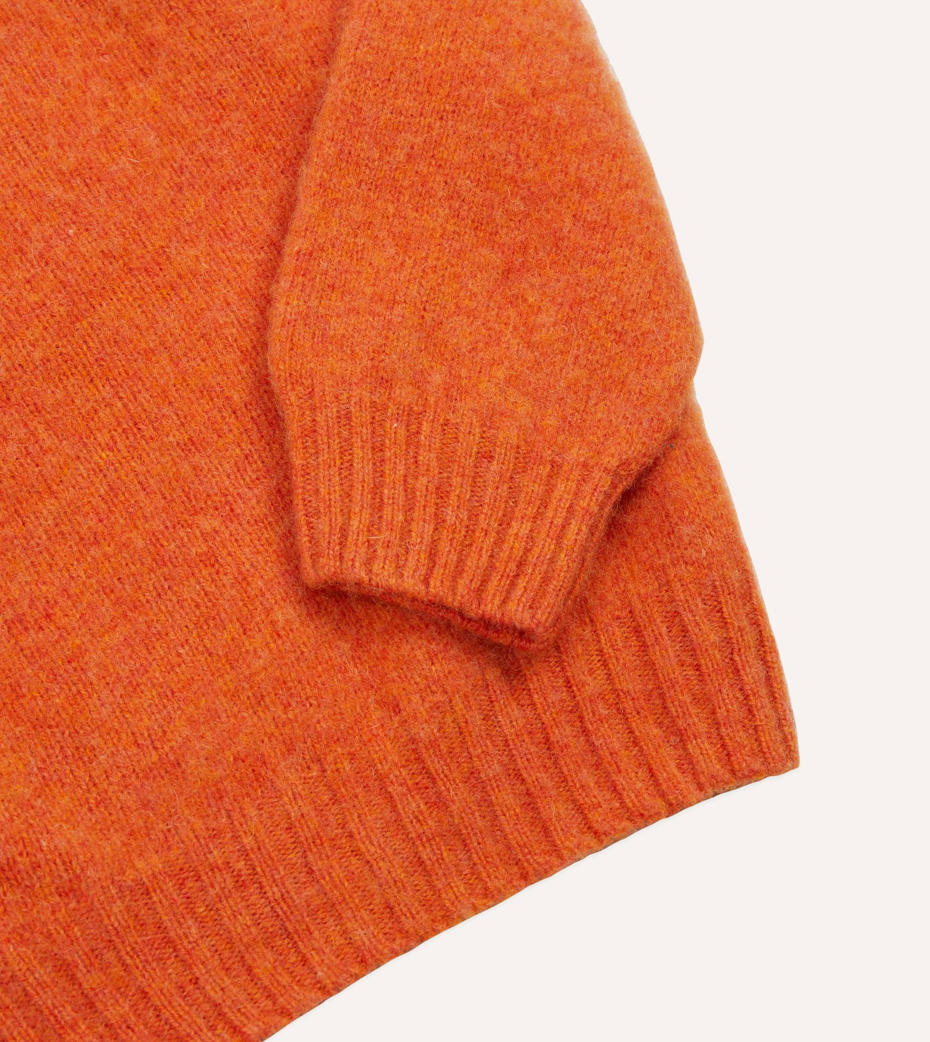 Orange Brushed Shetland Crew Neck Jumper sold by Drake's London product image thumbnail 4