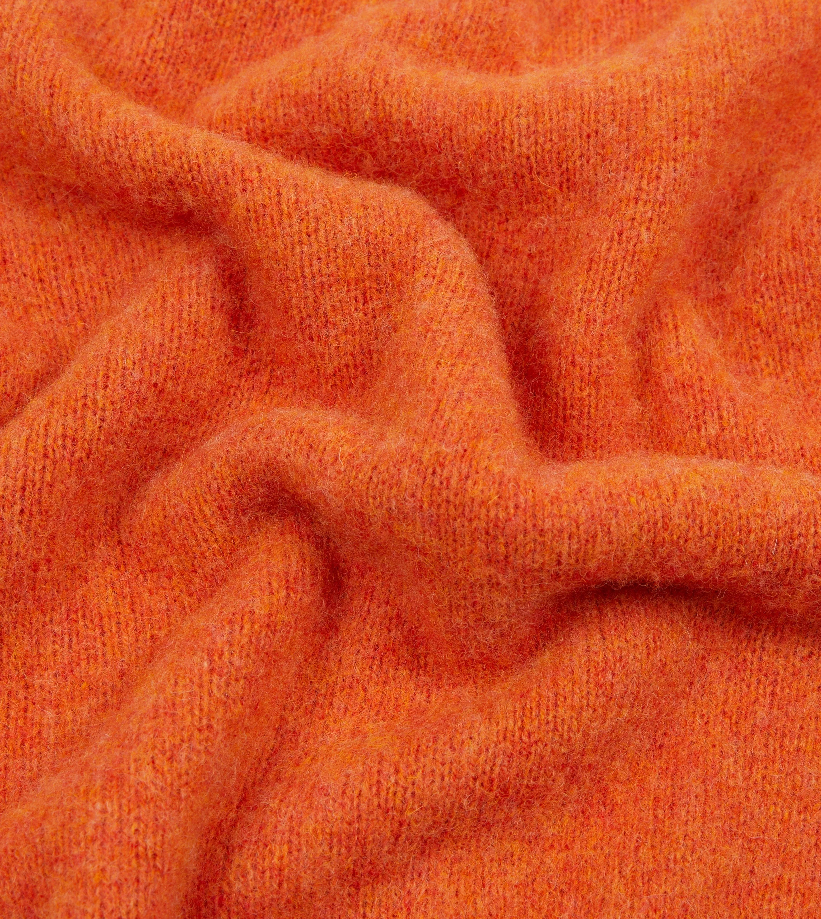 Orange Brushed Shetland Crew Neck Jumper sold by Drake's London product image thumbnail 2