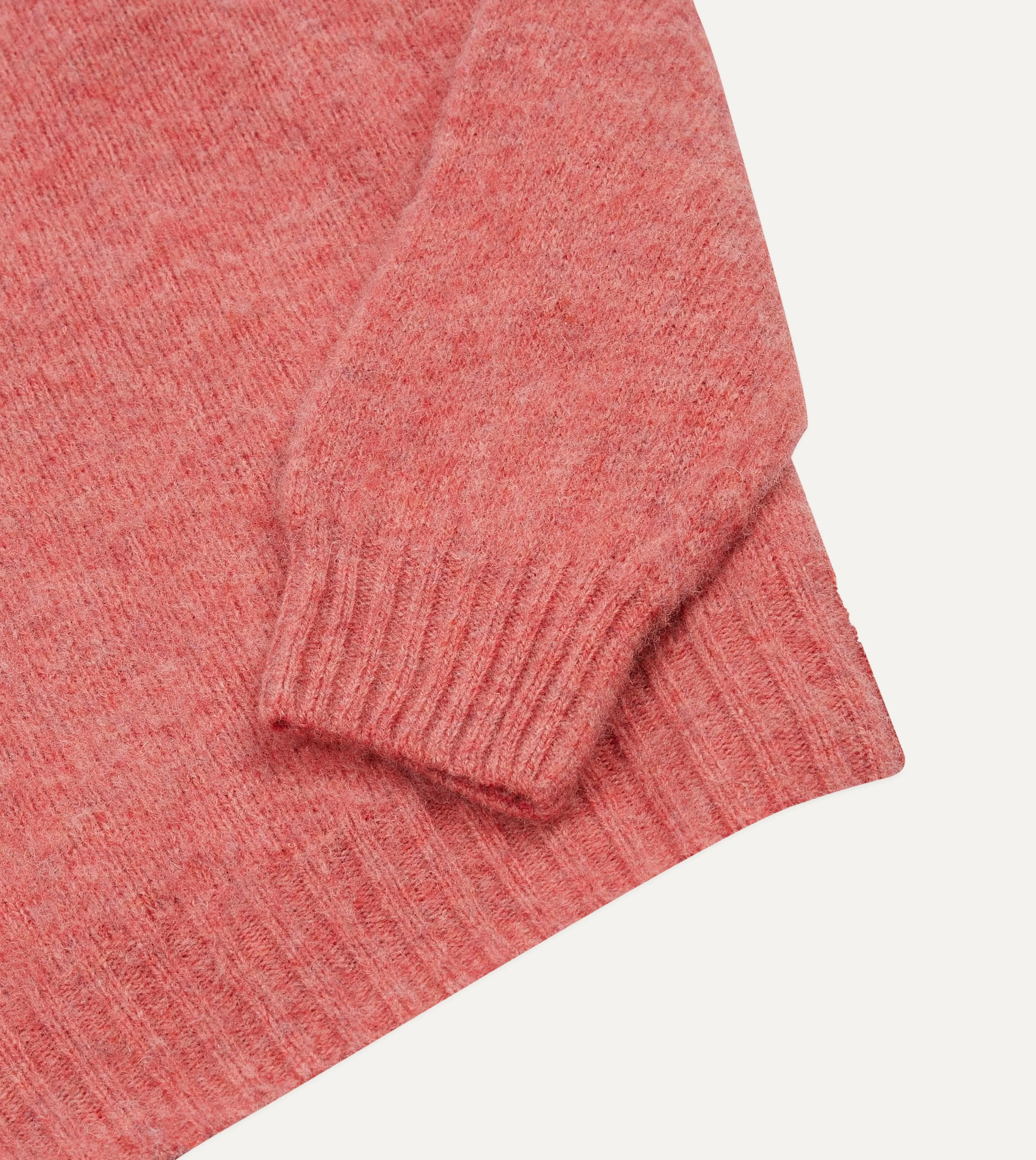 Pink Brushed Shetland Crew Neck Jumper sold by Drake's London product image thumbnail 4