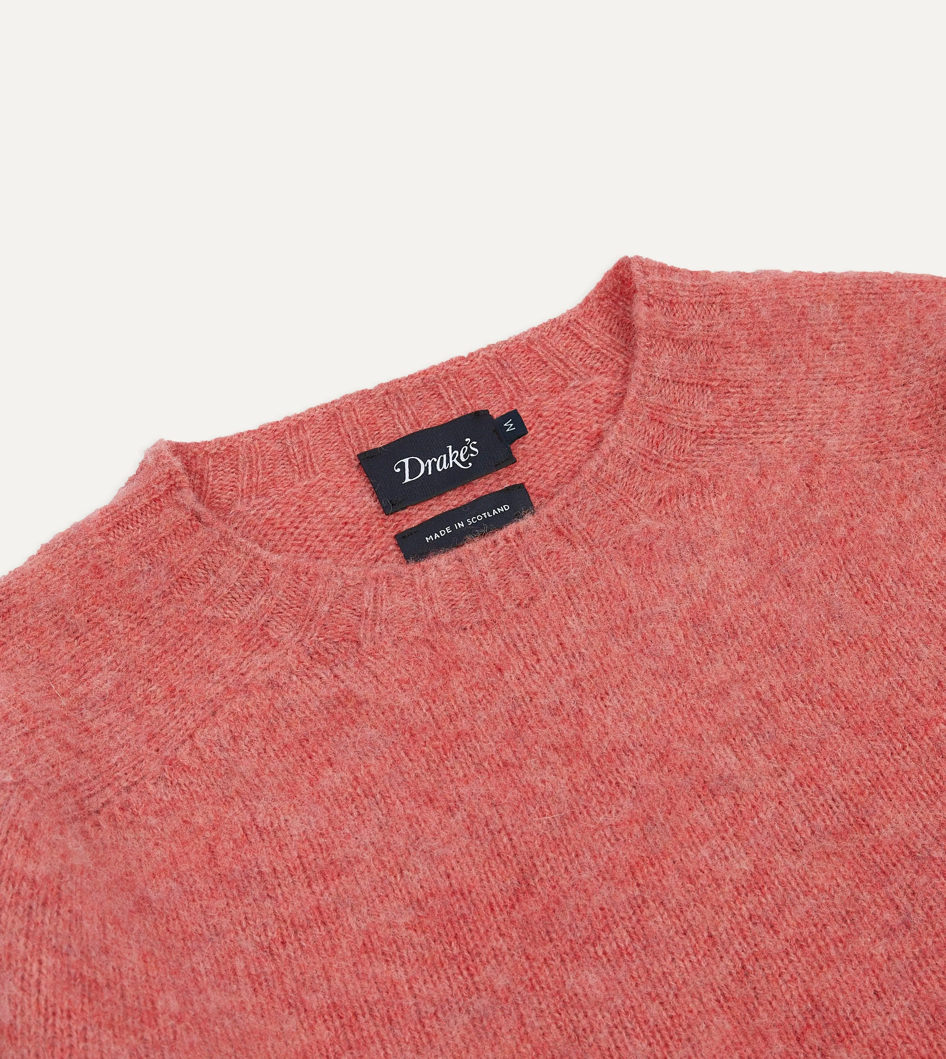 Pink Brushed Shetland Crew Neck Jumper sold by Drake's London product image thumbnail 3
