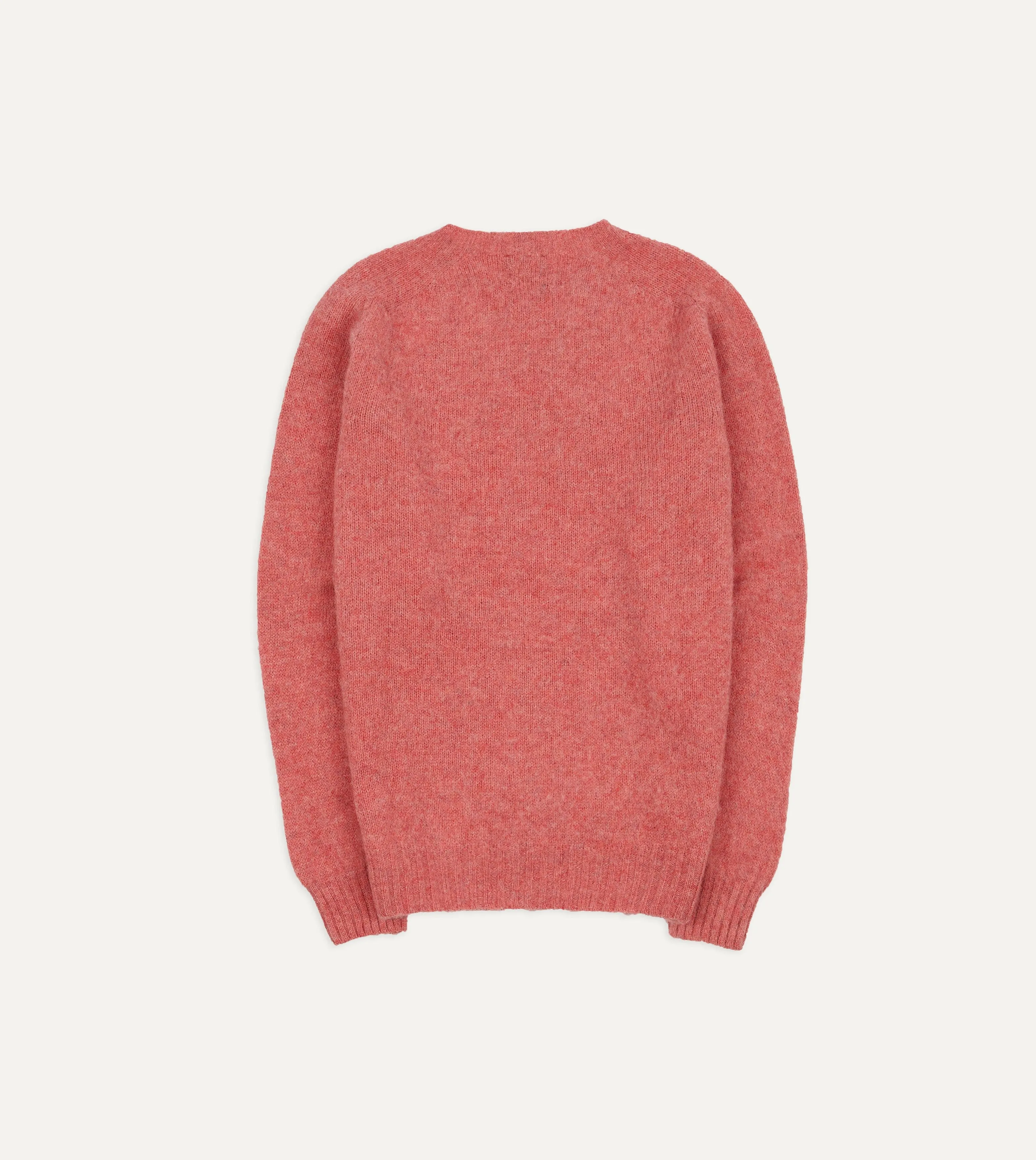 Pink Brushed Shetland Crew Neck Jumper sold by Drake's London product image thumbnail 5
