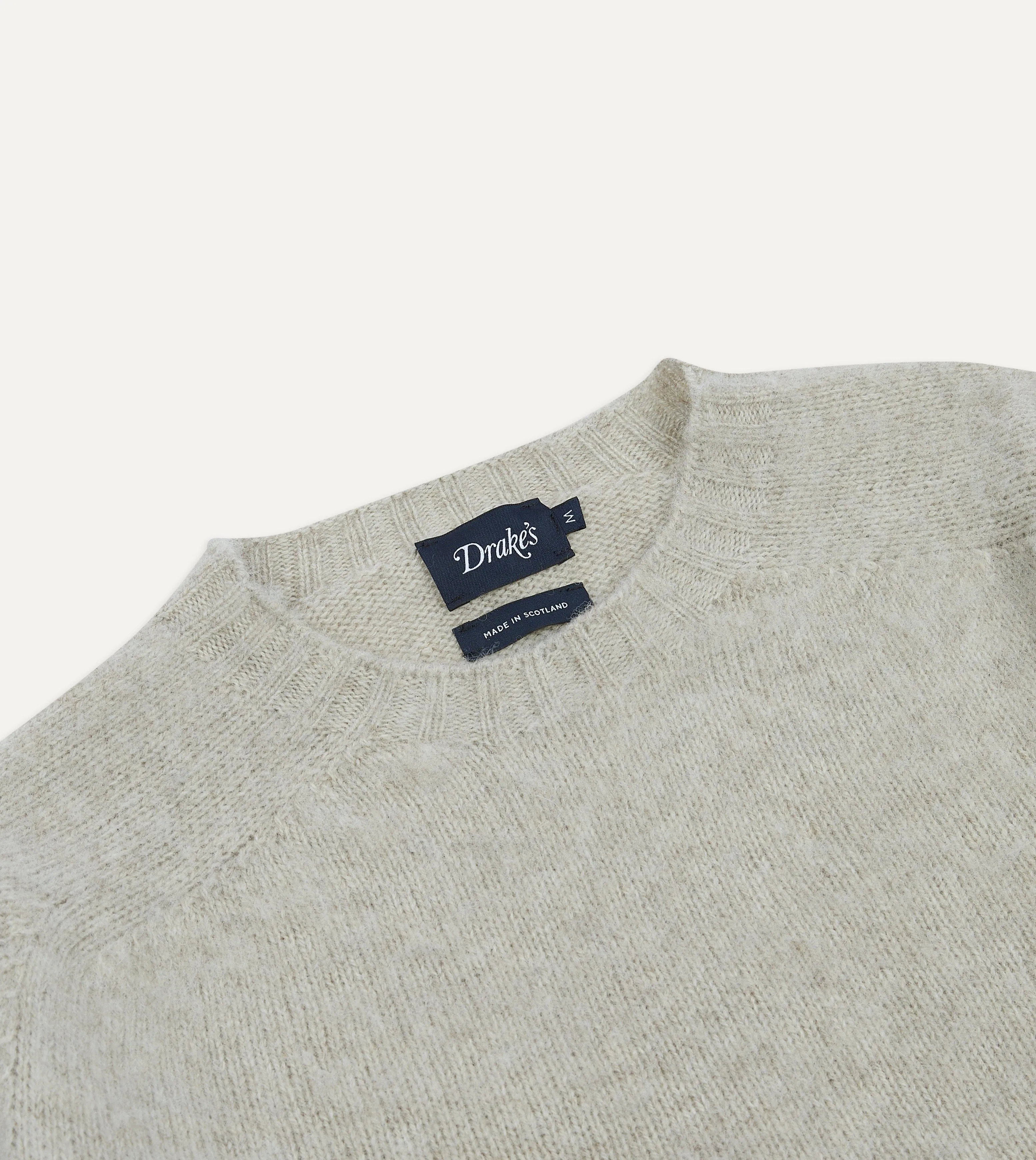 Stone Brushed Shetland Crew Neck Jumper sold by Drake's London product image thumbnail 3