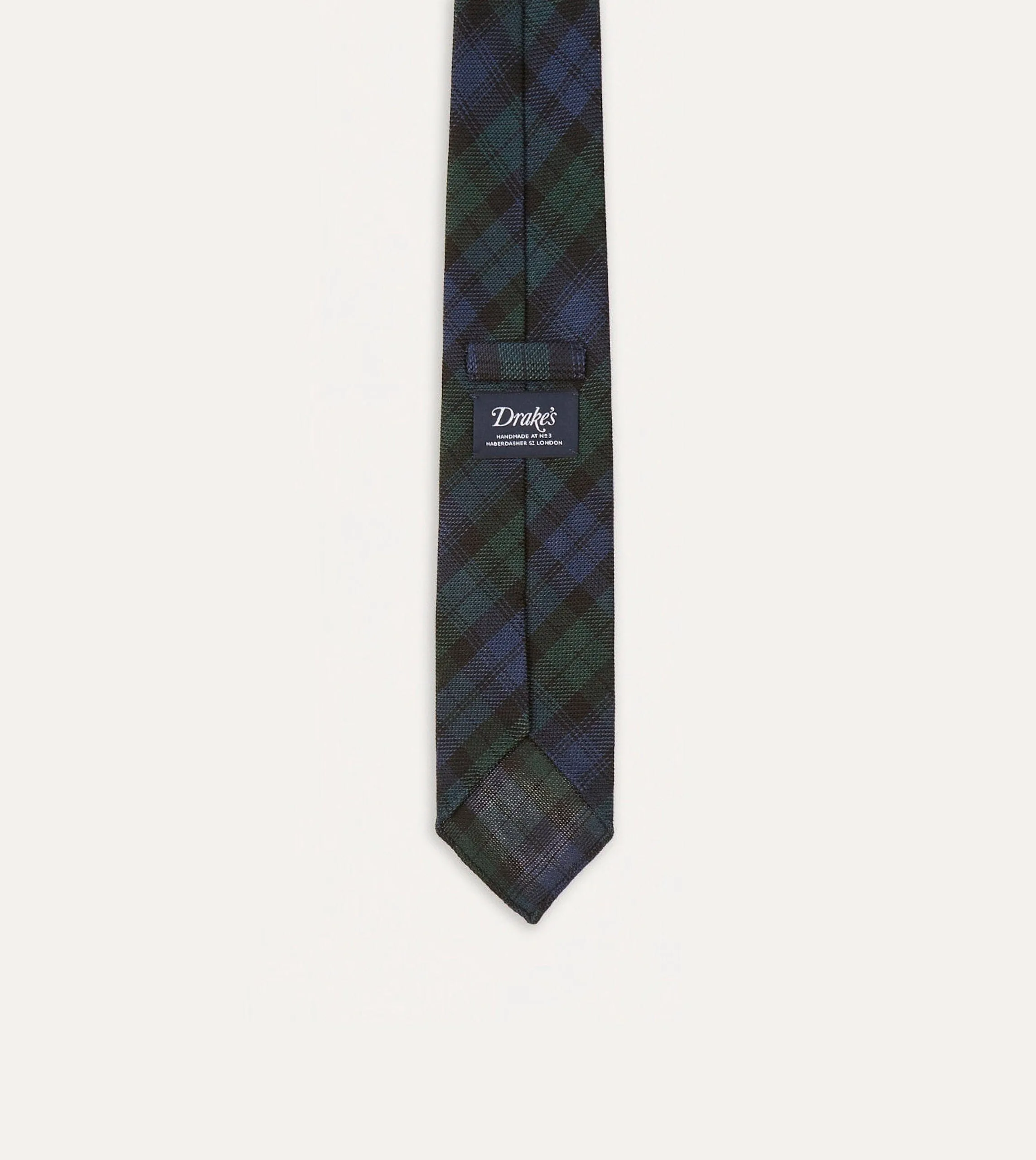 Blackwatch Fine Woven Grenadine Silk Hand Rolled Tie sold by Drake's London product image thumbnail 5