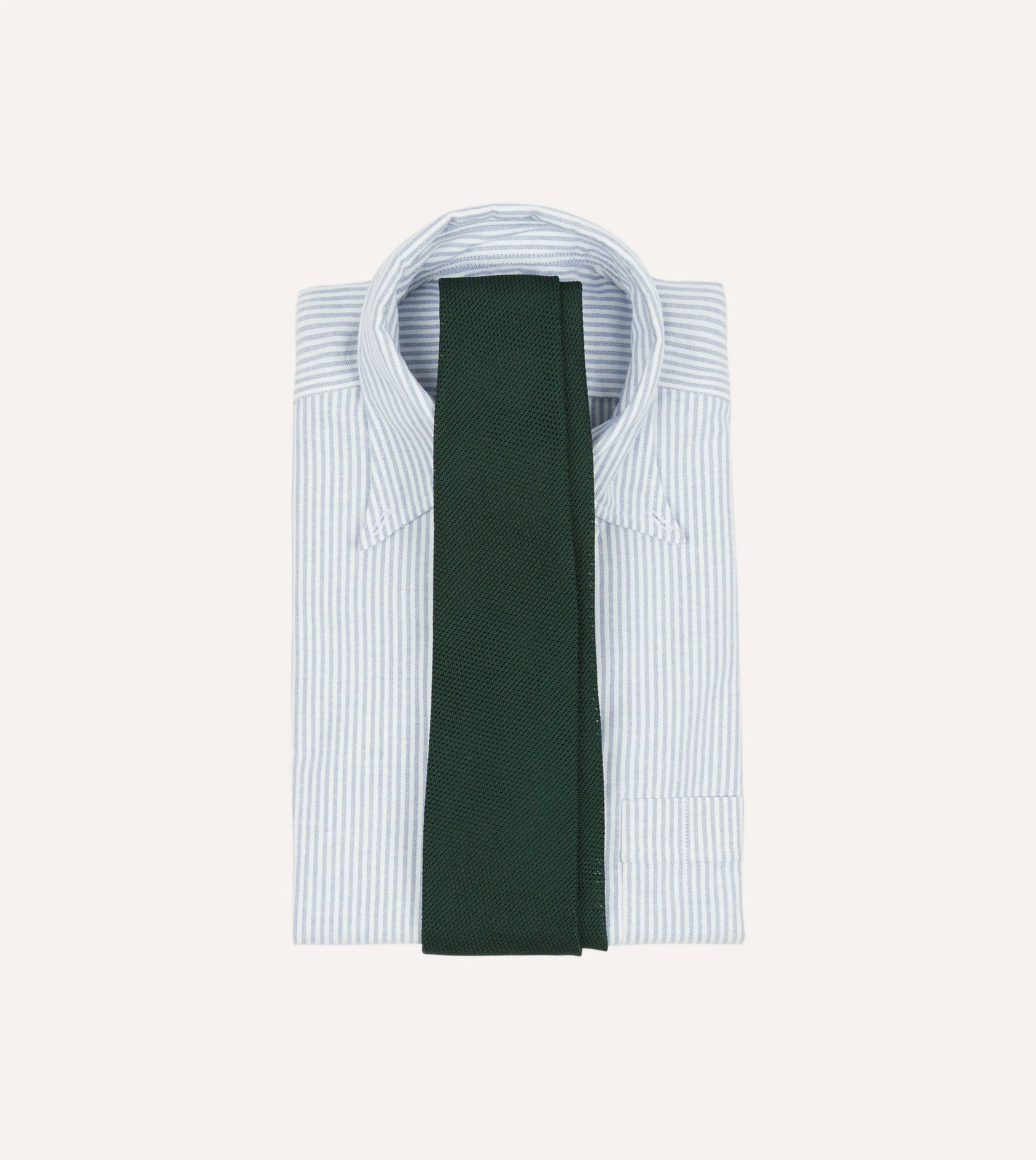 Green Fine Woven Grenadine Silk Hand Rolled Tie sold by Drake's London product image thumbnail 2