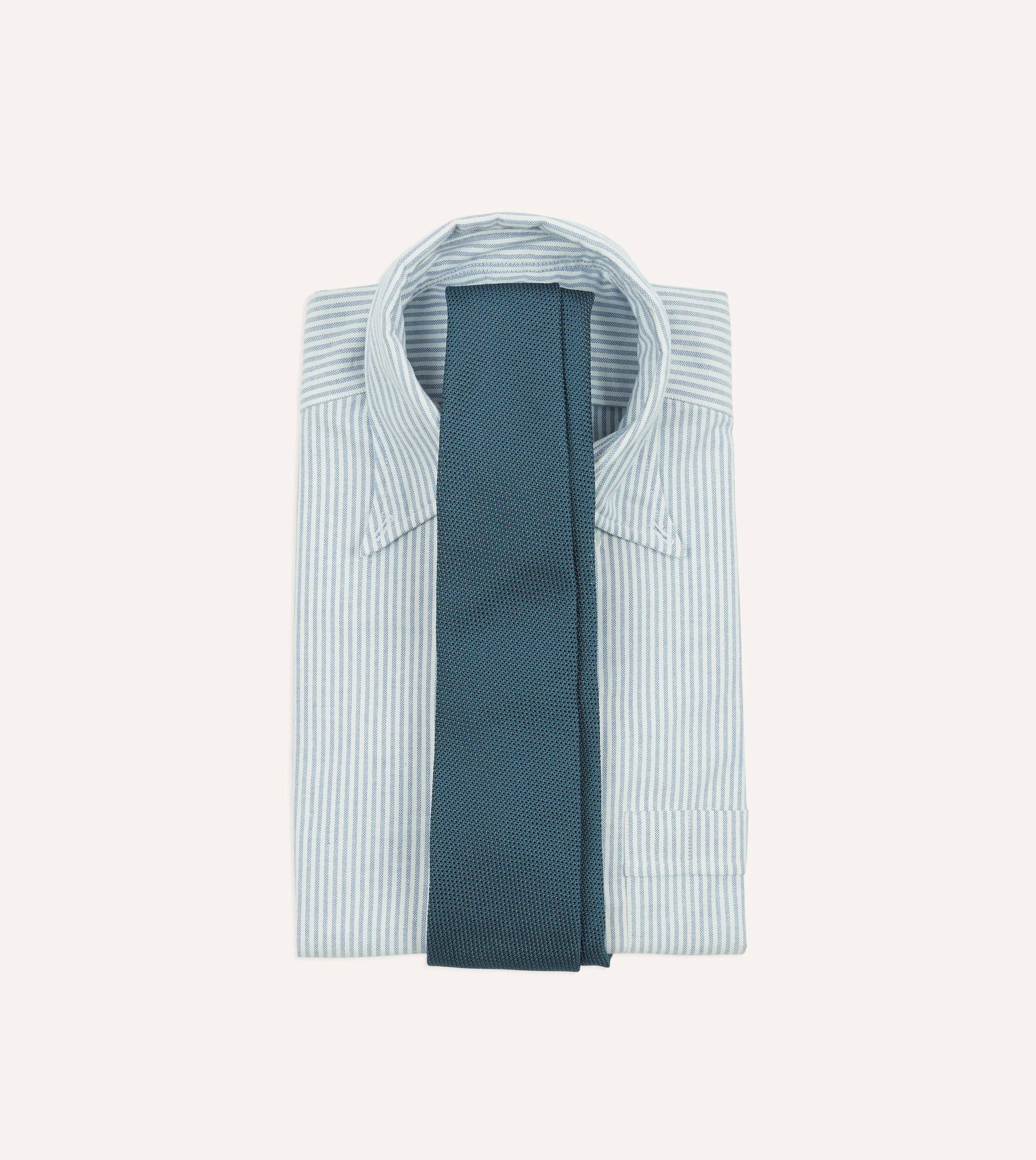 Sky Blue Fine Woven Grenadine Silk Hand Rolled Tie sold by Drake's London product image thumbnail 2