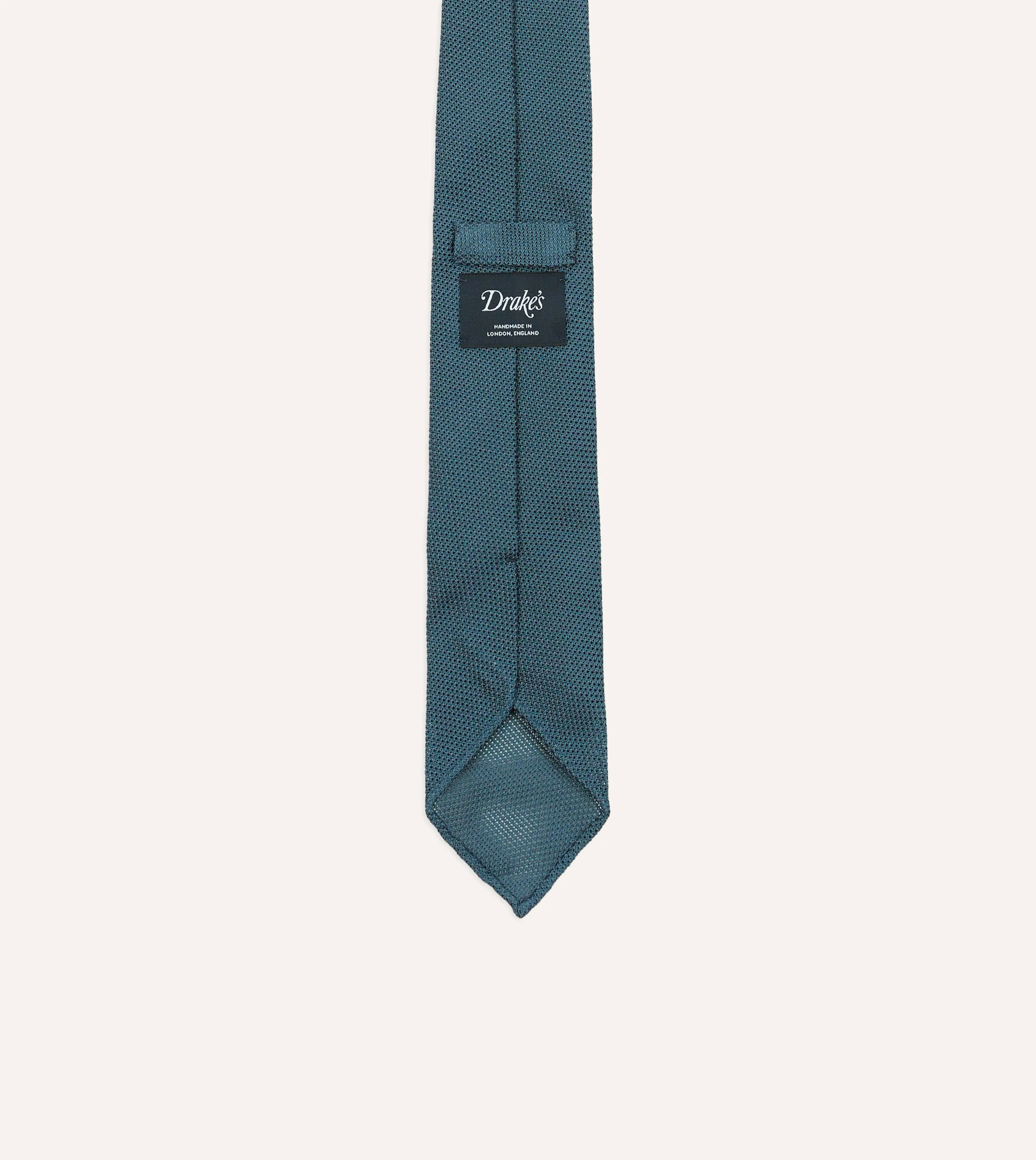 Sky Blue Fine Woven Grenadine Silk Hand Rolled Tie sold by Drake's London product image thumbnail 3