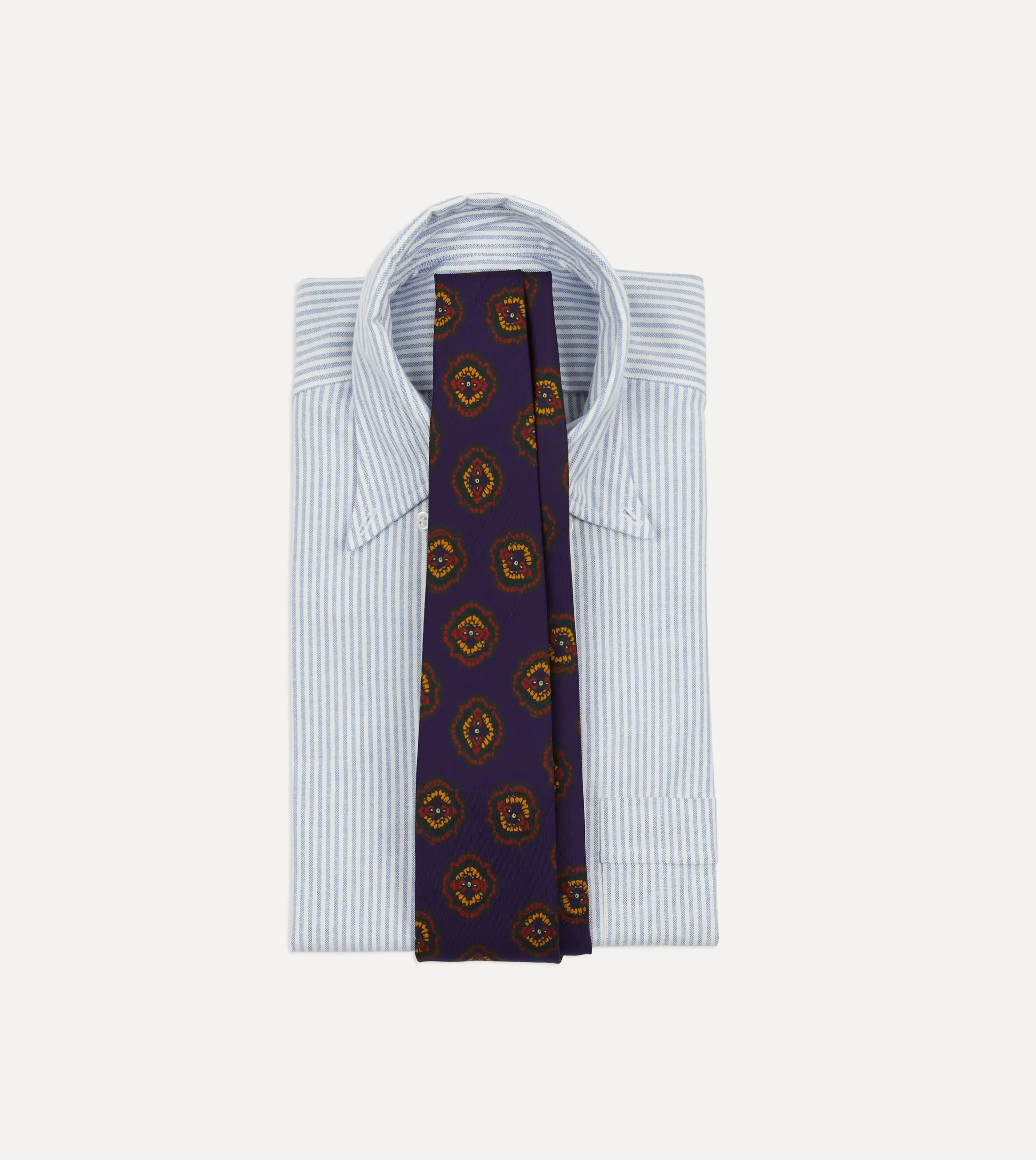 Purple Baroque Paisley 36oz Madder Silk Self Tipped Tie sold by Drake's London product image thumbnail 2