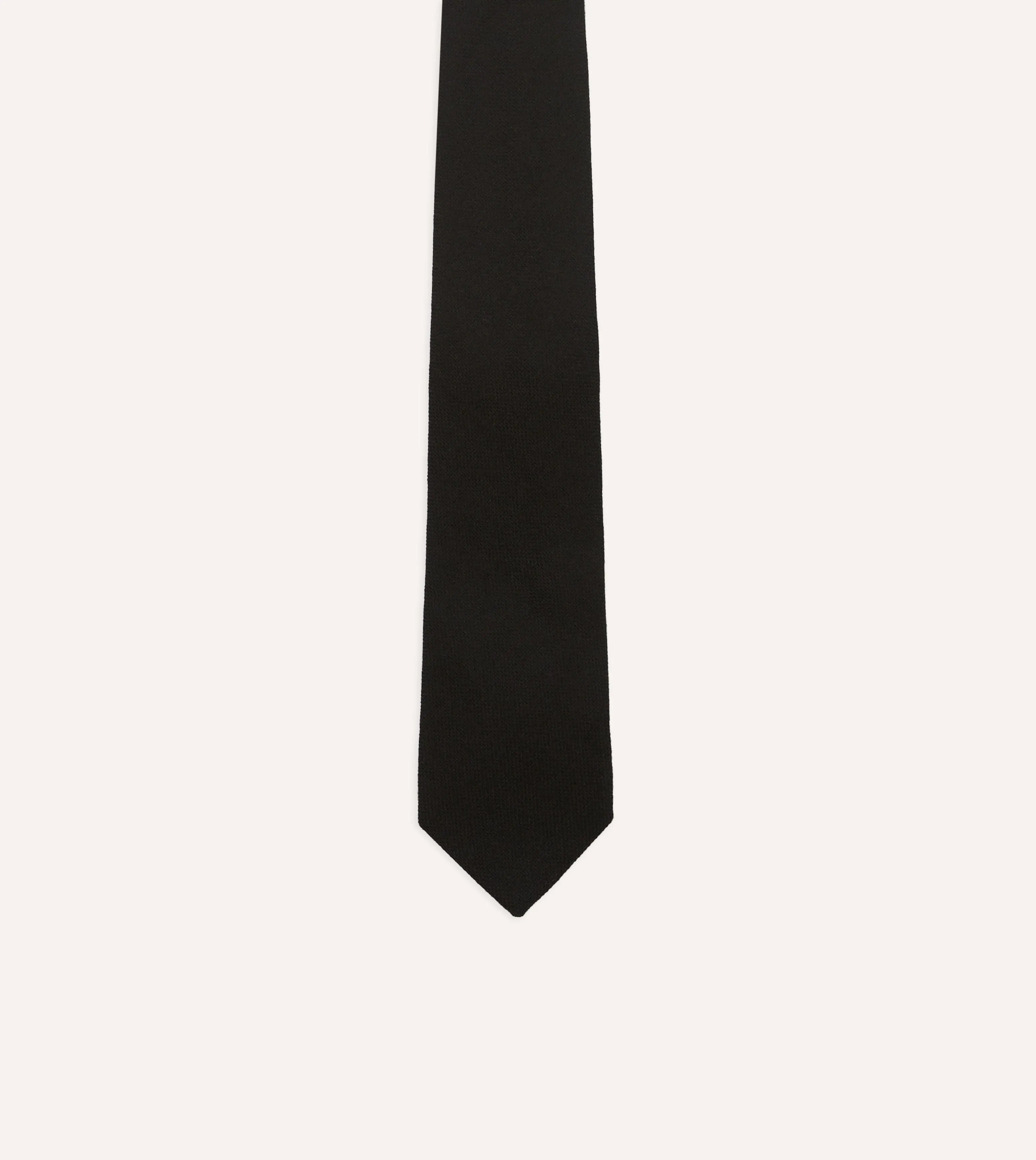 Black Pure Cashmere Solid Tipped Tie sold by Drake's London product image thumbnail 4