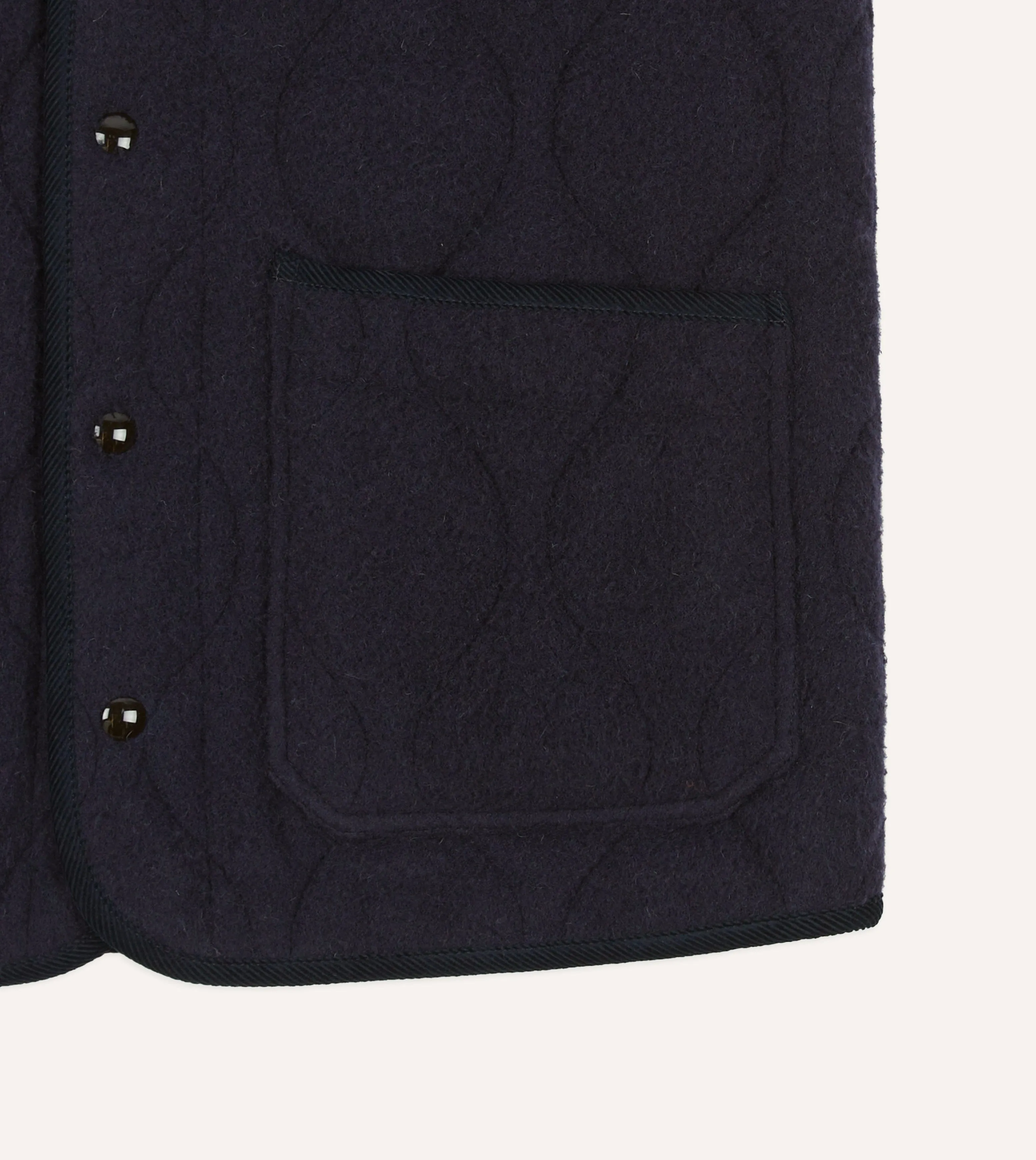 Navy Quilted Casentino Snap Vest sold by Drake's London product image thumbnail 4